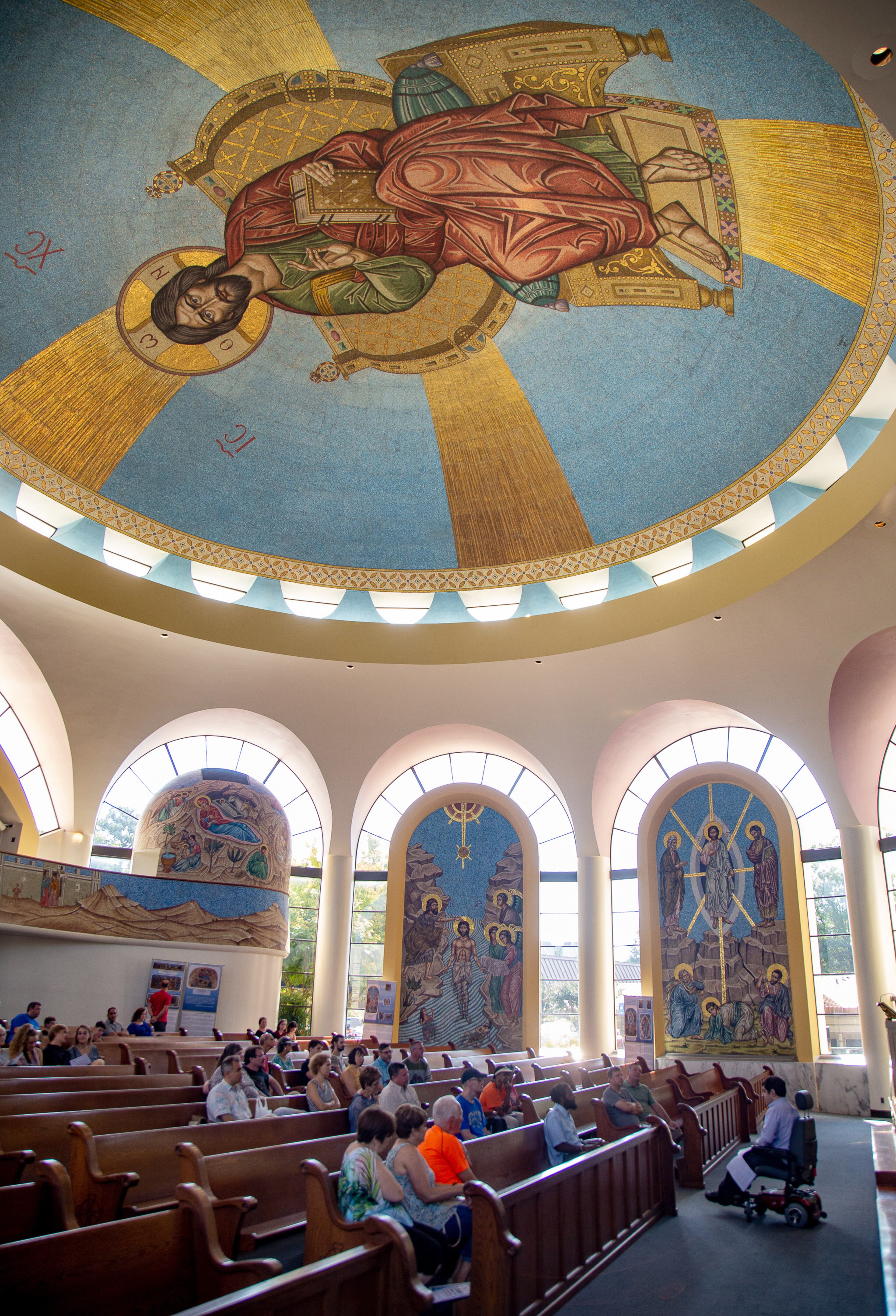 People participate in a tour of the Cathedral of the Annunciation during the Atlanta Greek Festival on Sunday, September 29, 2019. STEVE SCHAEFER / SPECIAL TO THE AJC