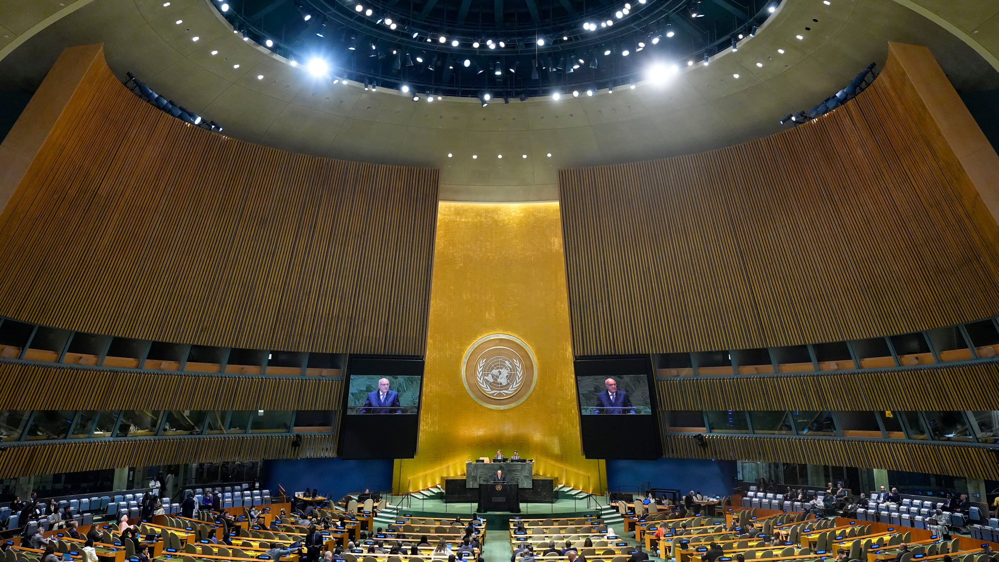 Algeria's Minister of Foreign Affairs Ahmed Attaf addresses the 81st session of the United Nations General Assembly at United Nations headquarters, Monday, Sept. 28, 2026. (AP Photo/Yuki Iwamura)