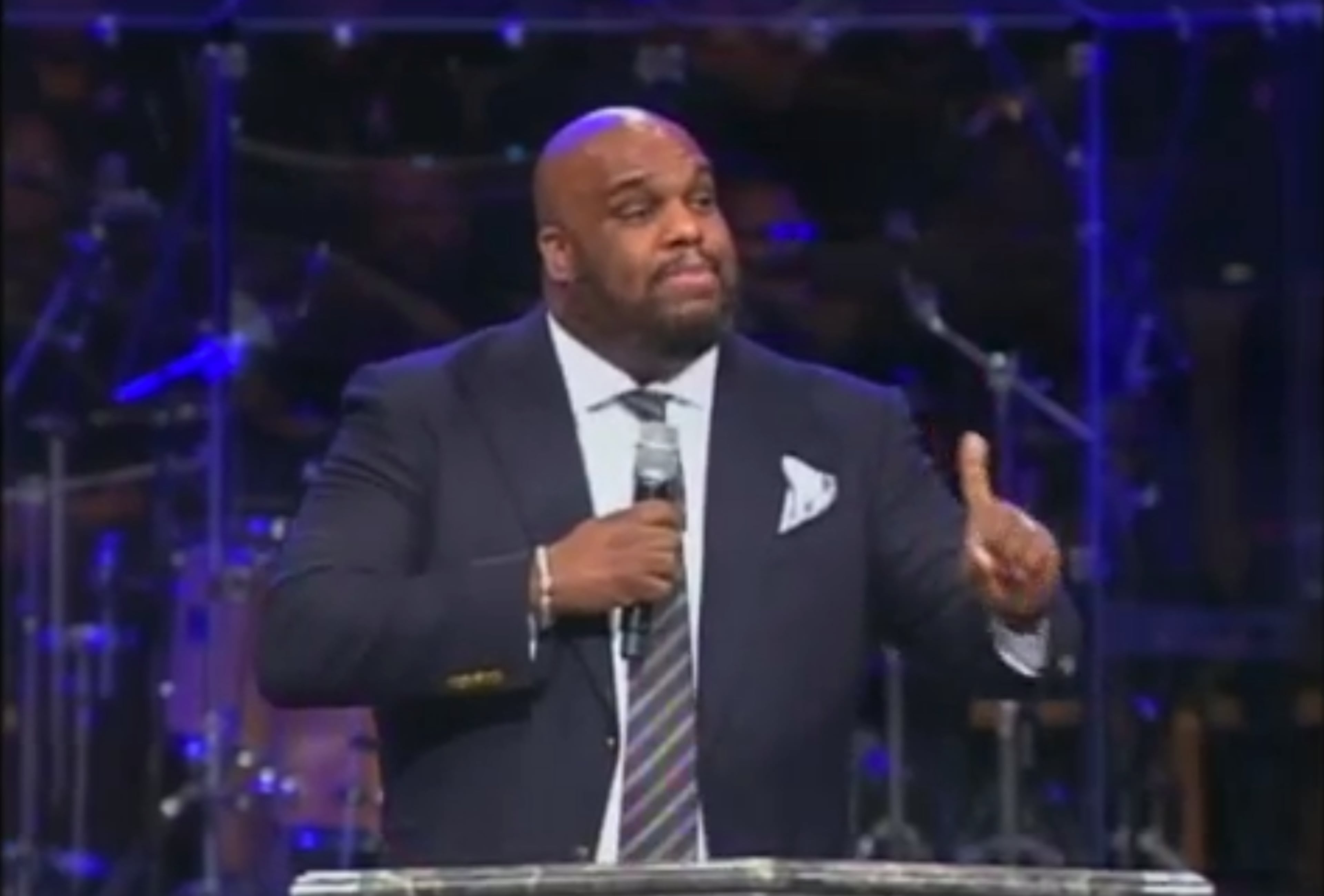 Pastor John Gray, associate pastor to Joel Osteen at Lakewood Church in Houston, speaks at Eddie Long's funeral.
