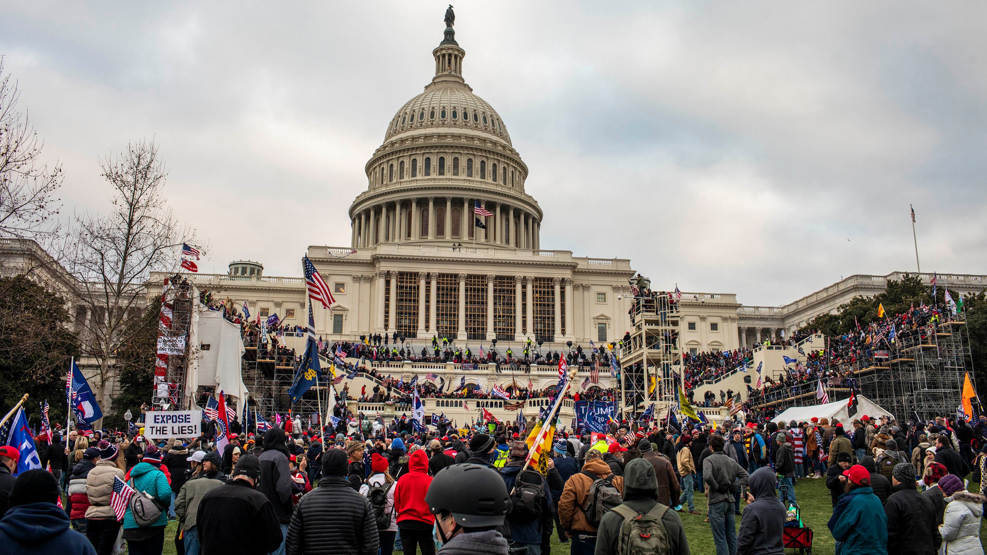 A pro-Trump mob storms the Capitol in Washington after a rally where the president spoke, urging them on, Jan. 6, 2021. Poor planning among a constellation of government agencies and a restive crowd encouraged by President Trump set the stage for the unthinkable. (Jason Andrew/The New York Times)