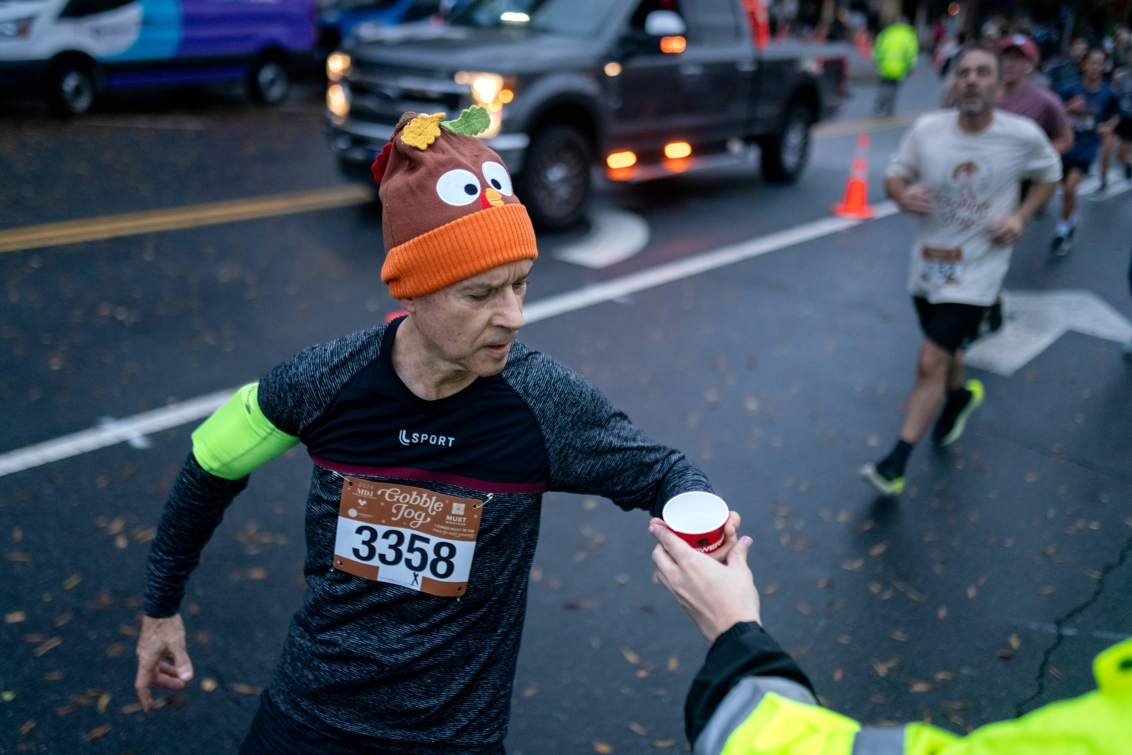 Hundreds gather to run in various races at the 2024 Gobble Jog in downtown Marietta, Georgia. Thursday, November 28, 2024 (Ben Hendren for the Atlanta Journal-Constitution)