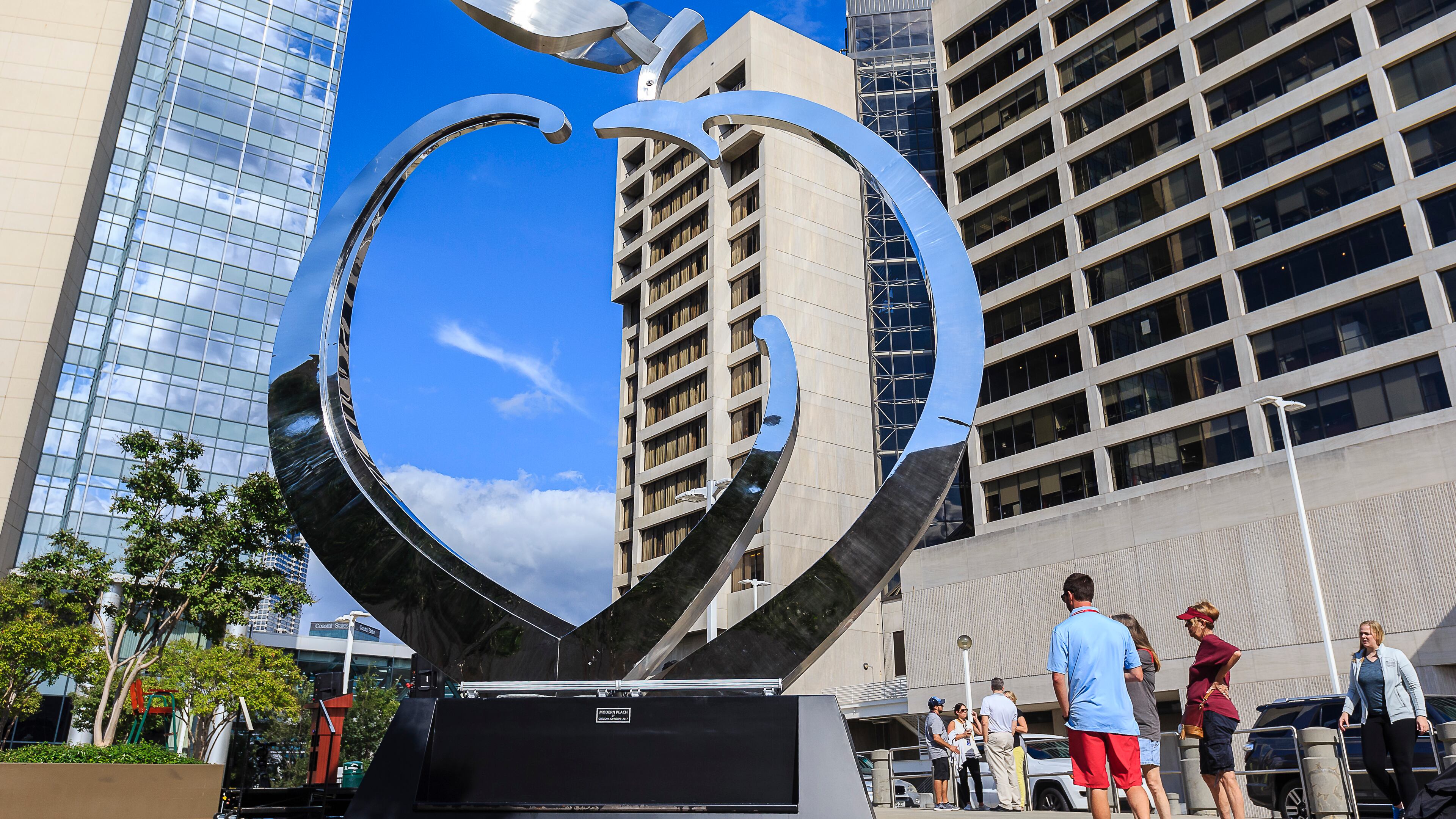 General images as the Chick-fil-A Peach Bowl's unveils a peach sculpture on Friday, September 1, 2017, in Atlanta. The peach commemorates The Bowl's 50th Anniversary (Paul Abell via Abell Images)