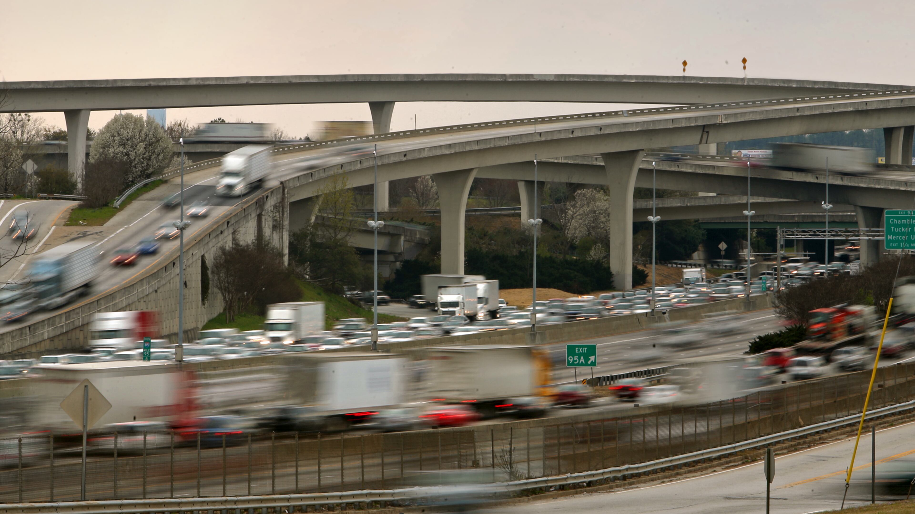 Automobiles travel through Spaghetti Junction Friday afternoon in Atlanta, Ga., March 29, 2013. JASON GETZ / JGETZ@AJC.COM