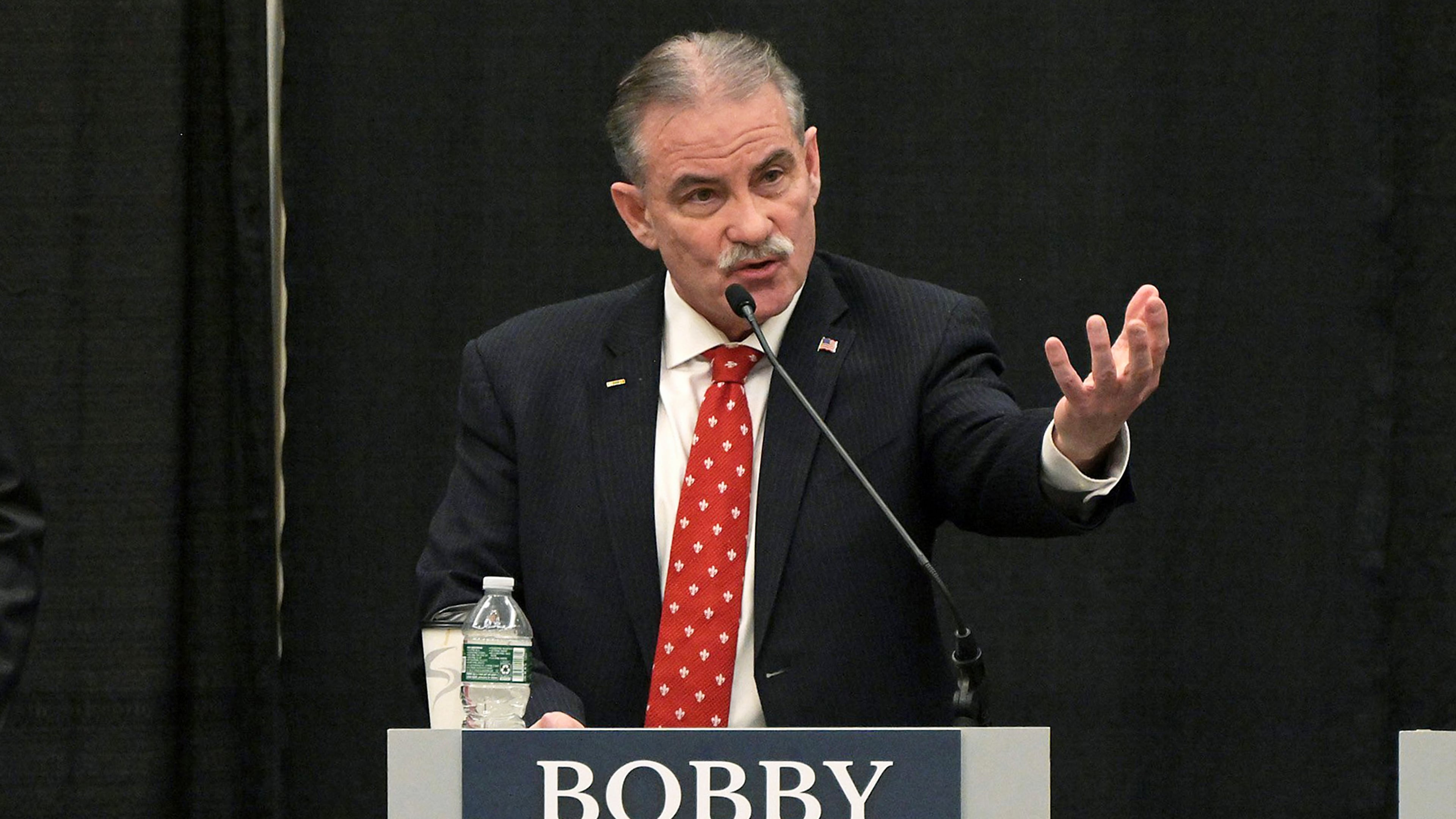 FILE - Maine Republican gubernatorial candidate Bobby Charles fields a question during a debate of Republican candidates for governor in Bangor, Maine, on March 24, 2026. (Rich Abrahamson/The Central Maine Morning Sentinel via AP, File)