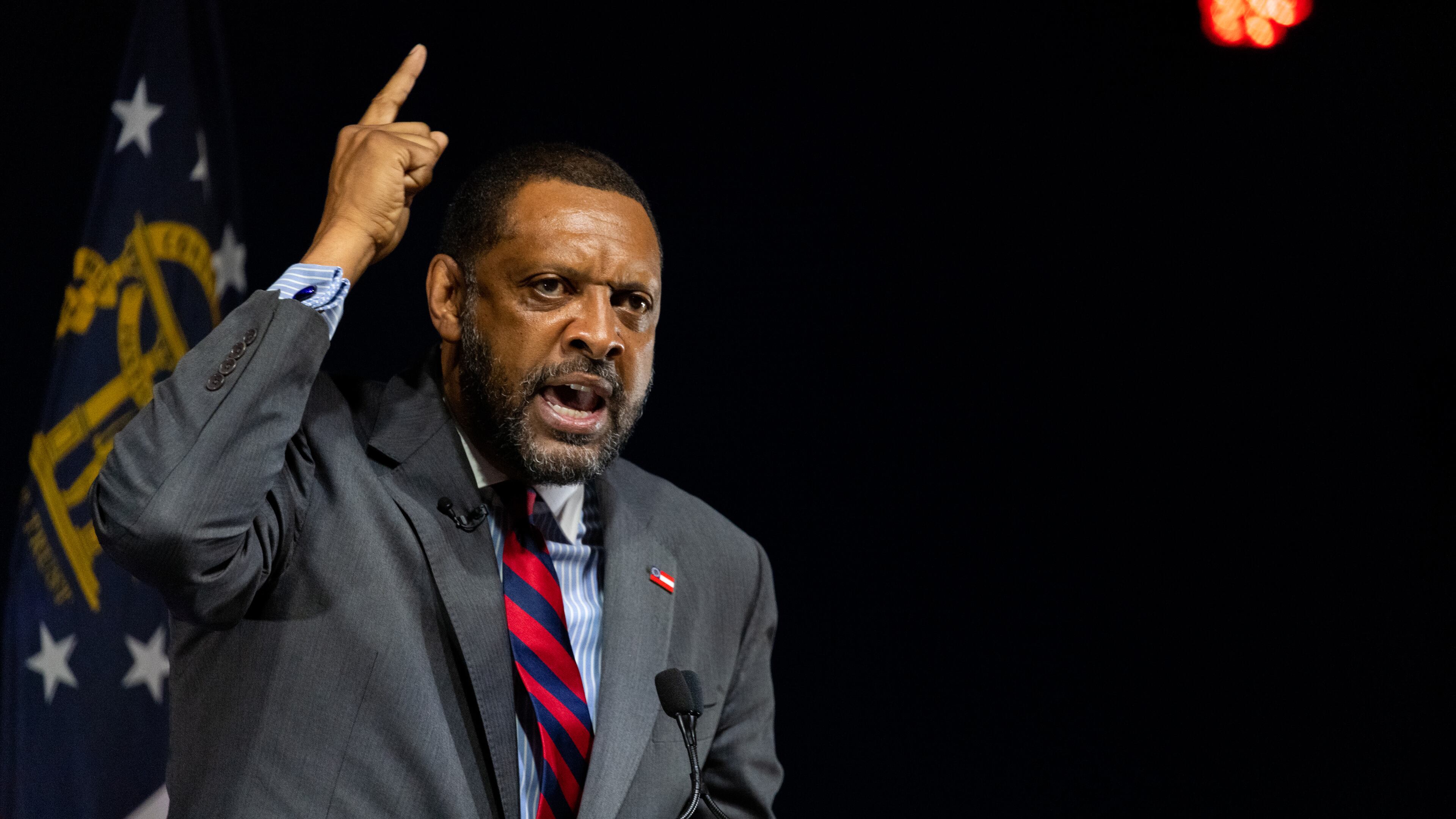 Former Democrat Vernon Jones has dropped out of the GOP race for governor and now aims to run for a seat in the U.S. House, although he hasn't said which one. (Photo: Nathan Posner for The Atlanta-Journal-Constitution)