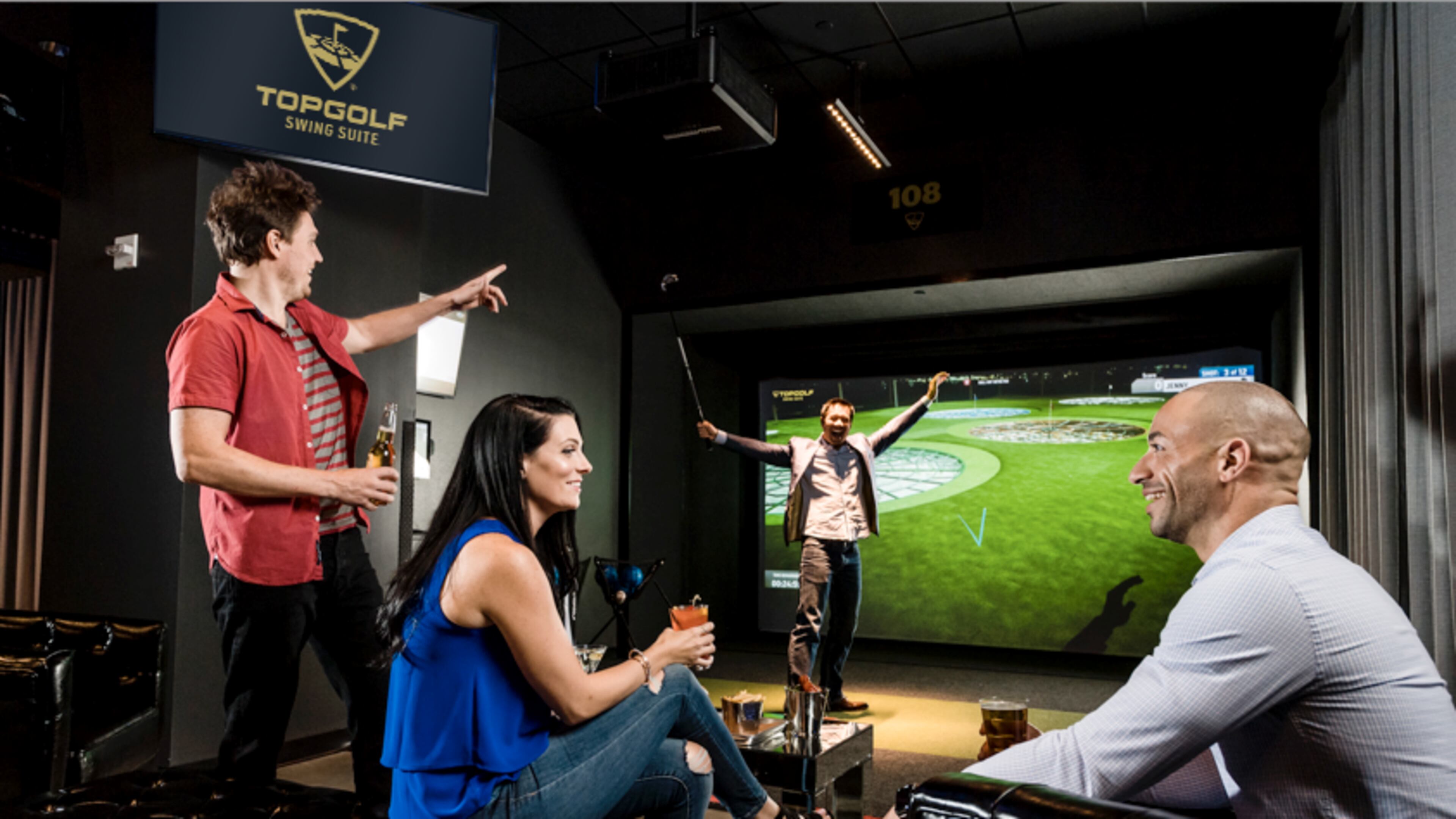 Good Game, a dining and entertainment concept featuring the Topgof Swing Suite experience, will open later this year at The Battery Atlanta. Credit: Delaware North