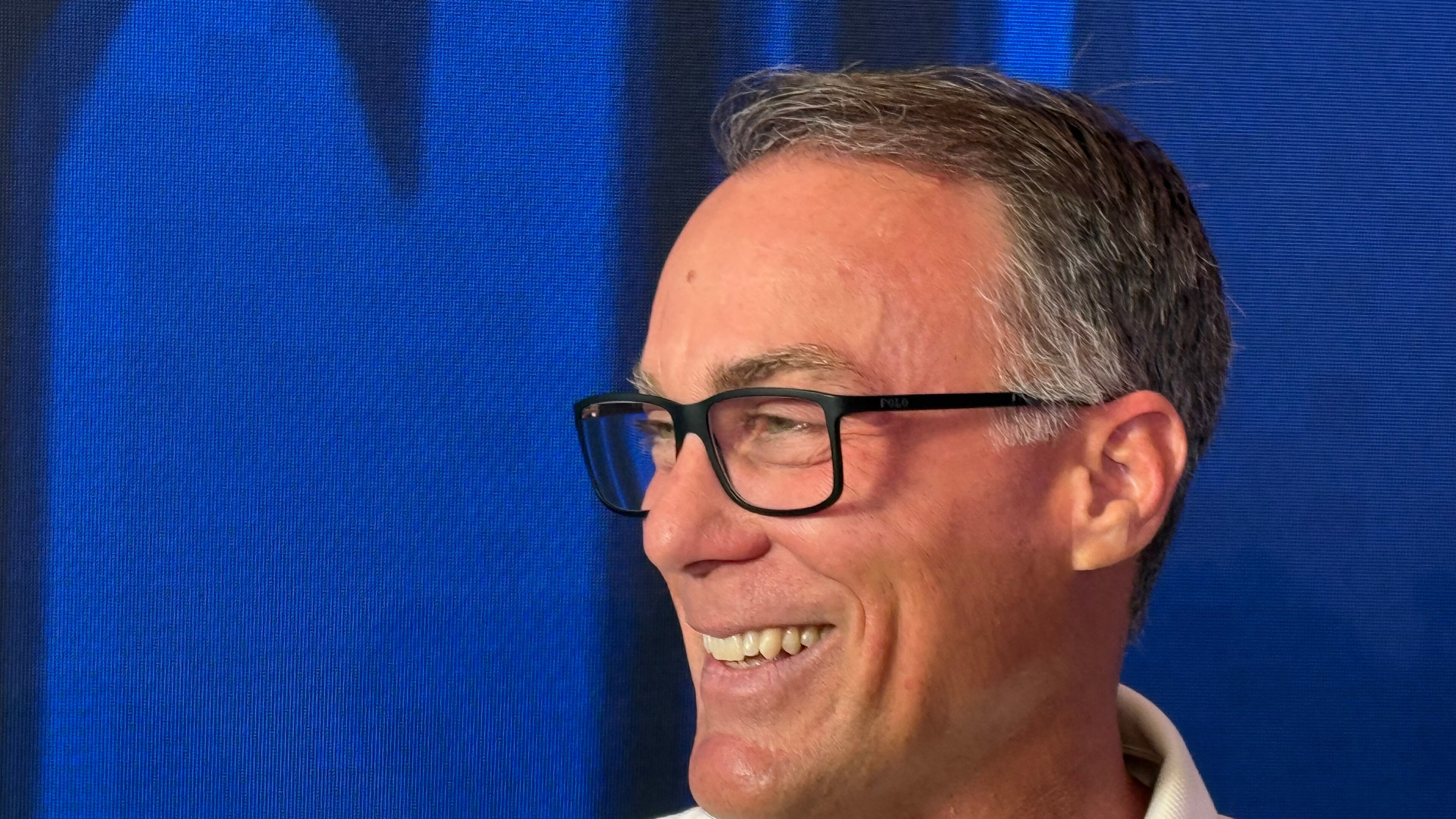 Kevin Harvick, who captured the 2014 NASCAR Cup Series championship and won 60 races at the sport’s top level, smiles after he was selected to the NASCAR Hall of Fame, Tuesday, May 19, 2026, in Charlotte, N.C. (AP Photo/Steve Reed)