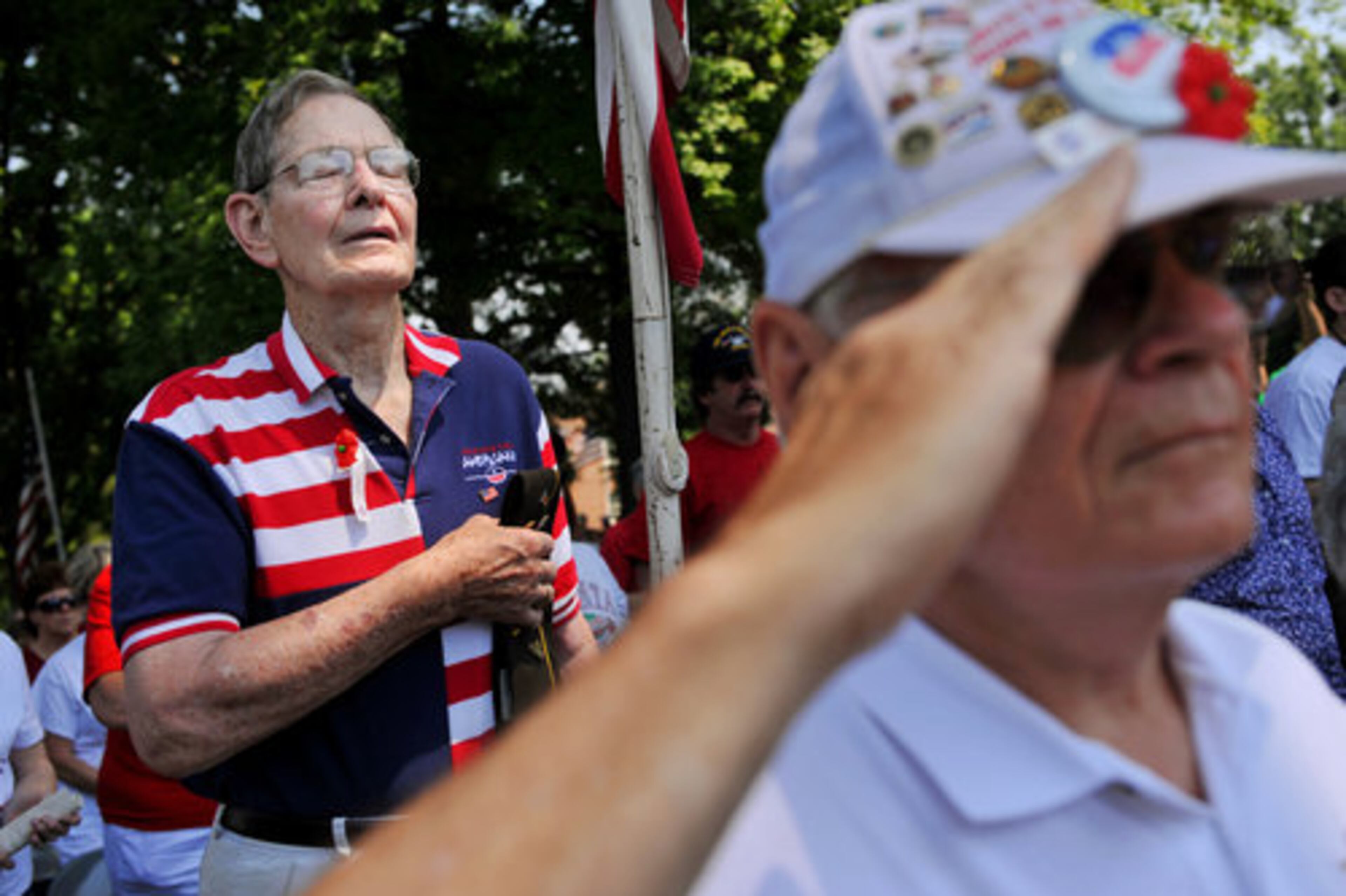 Thomas Reese, left, 83, of Alpharetta served in World War II. Right is Henry Bohn, Marietta, who is an Army veteran.