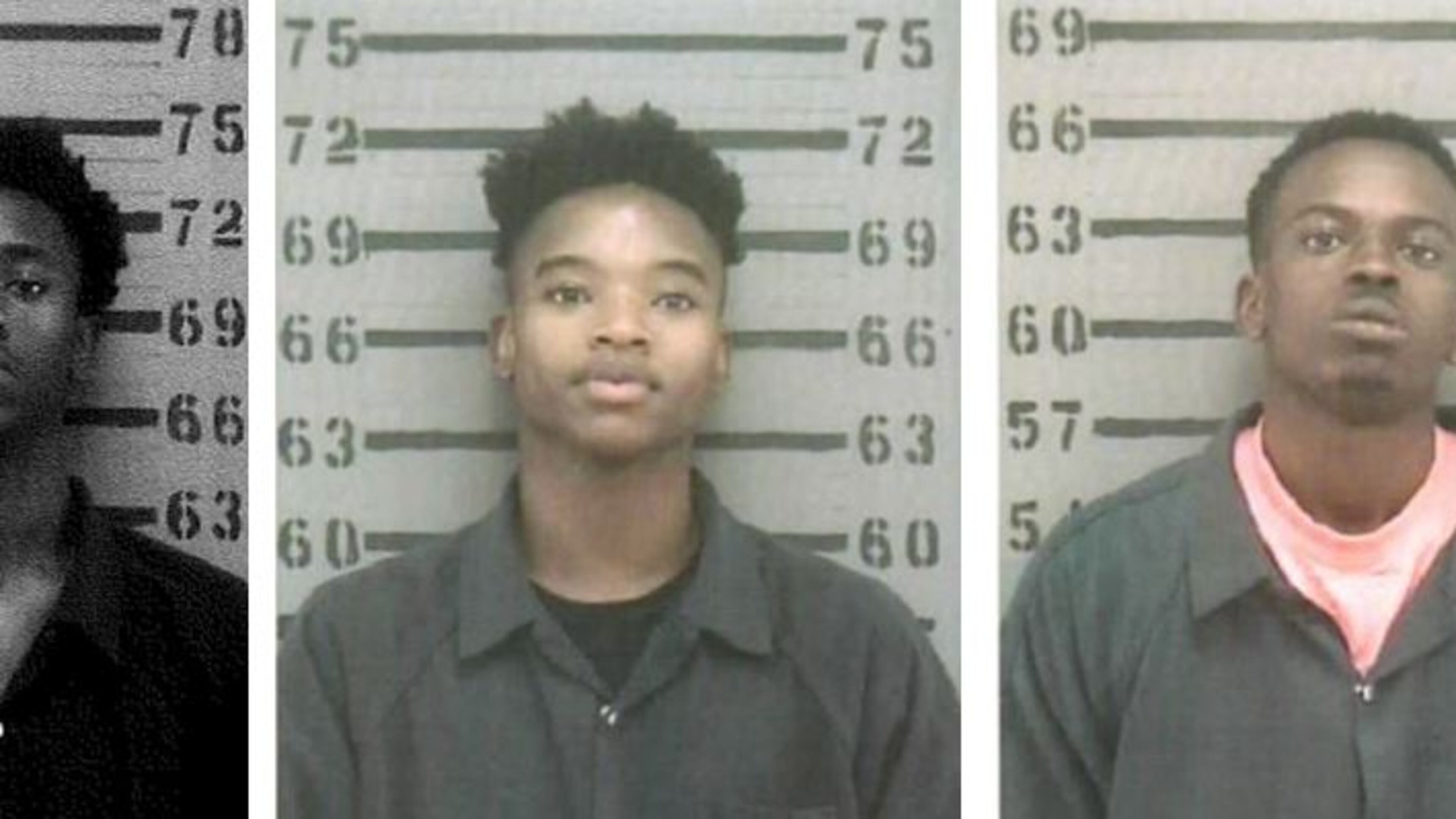 George Dennard, Timothy Dennard and Dorell Edmonds (left to right) were arrested after a shooting at Albany State University.