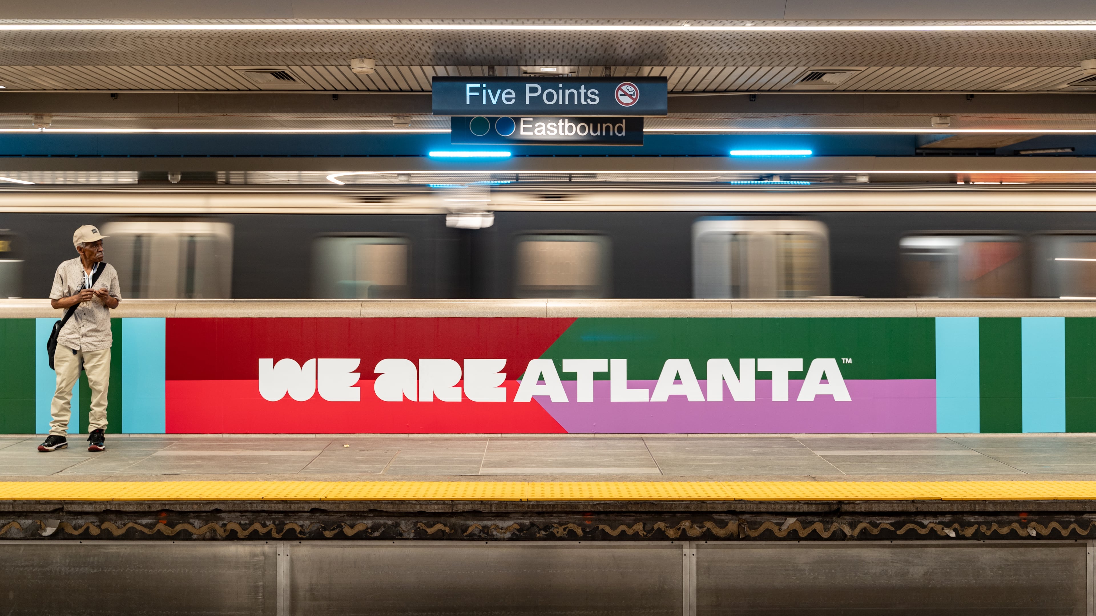 A FIFA World Cup ad is seen along the tracks of the Five Points MARTA station on Friday, June 5, 2026. (Ben Hendren for the AJC)