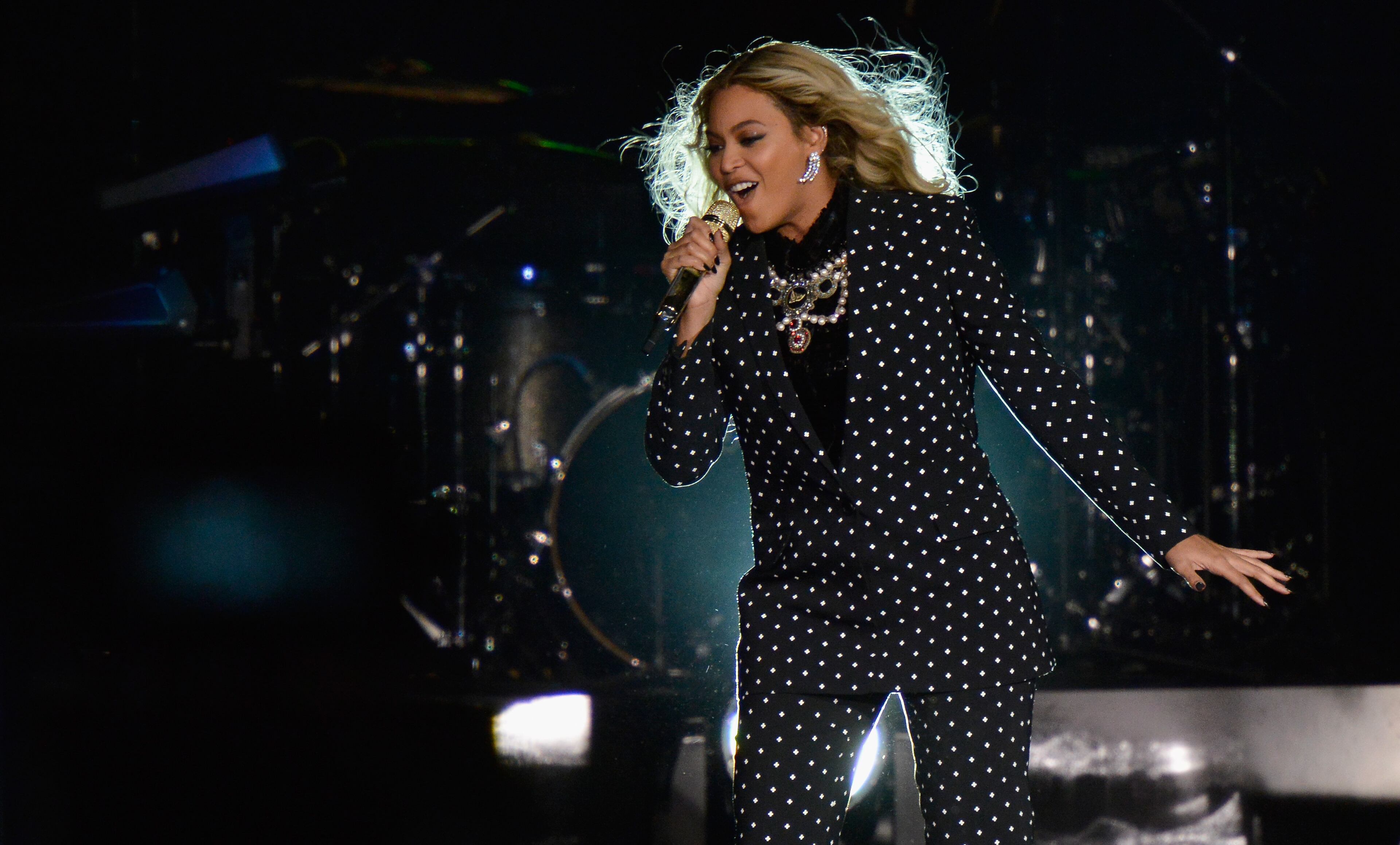 RECORD OF THE YEAR NOMINEE Beyonce performs on stage during a Get Out The Vote concert in support of Hillary Clinton at Wolstein Center in Cleveland, Ohio on November 4, 2016 in Cleveland, Ohio. (Photo by Duane Prokop/Getty Images)