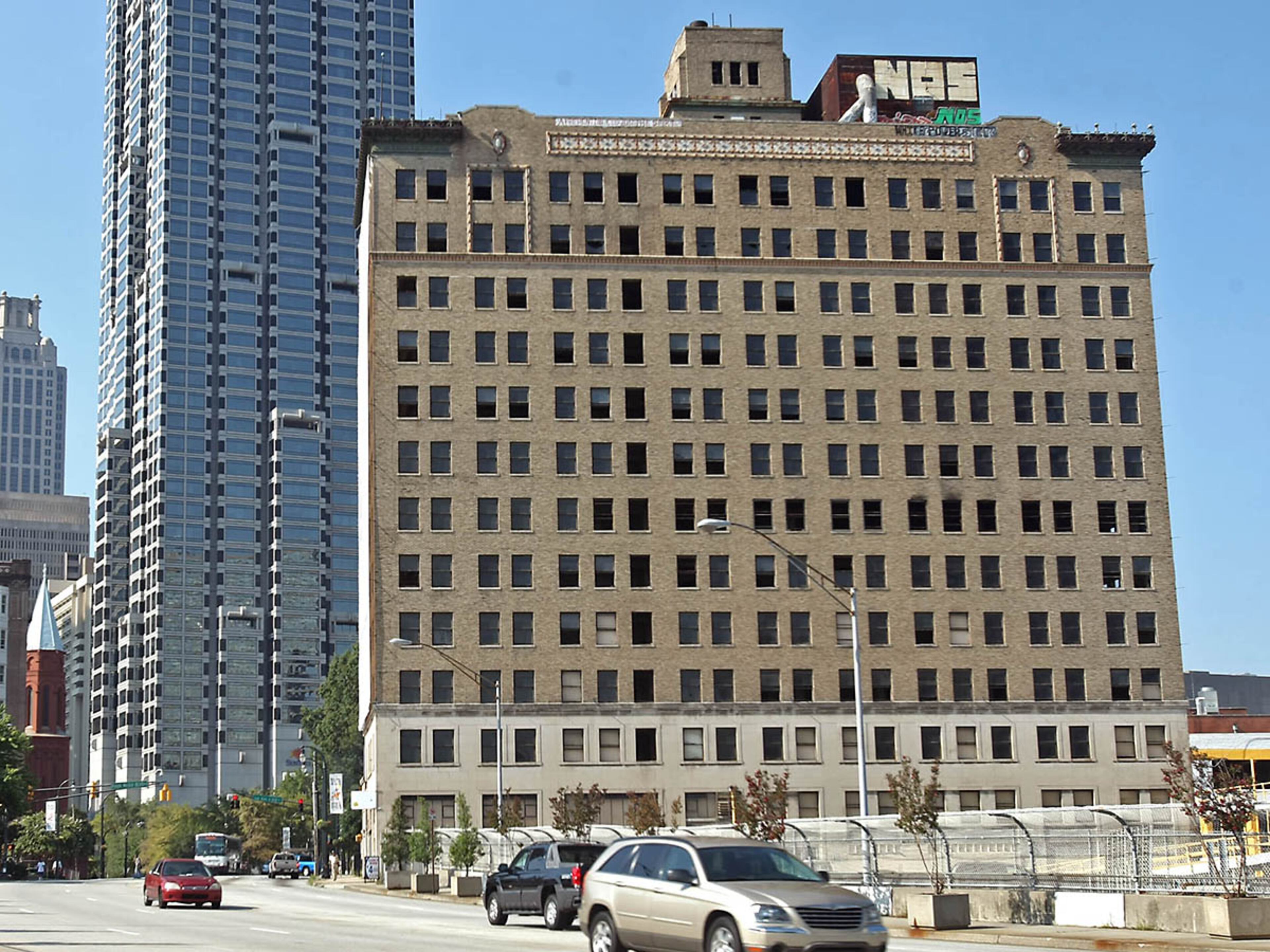MEDICAL ARTS BUILDING (384 Peachtree Street NE). Significance: Was one of the most state-of-the-art medical buildings when it was built in 1927, and its architect also built Atlanta's City Hall. The building has been vacant and sits deteriorating since since a fire in 1995. Read more here. (JASON GETZ / AJC file)