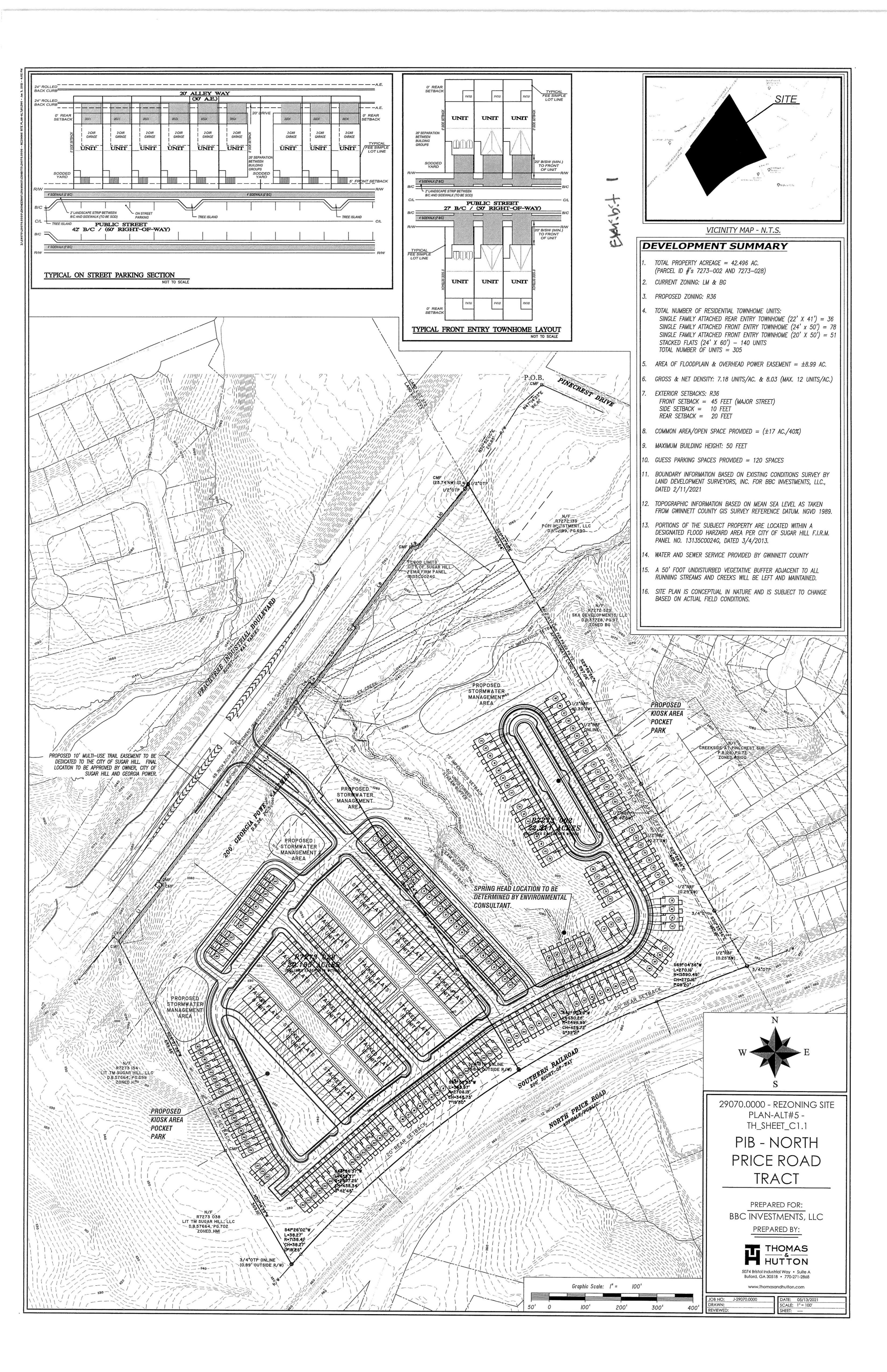 A site plan for the 305-home development of stacked flats and townhomes in Sugar Hill on Peachtree Industrial Boulevard. (Courtesy City of Sugar Hill)