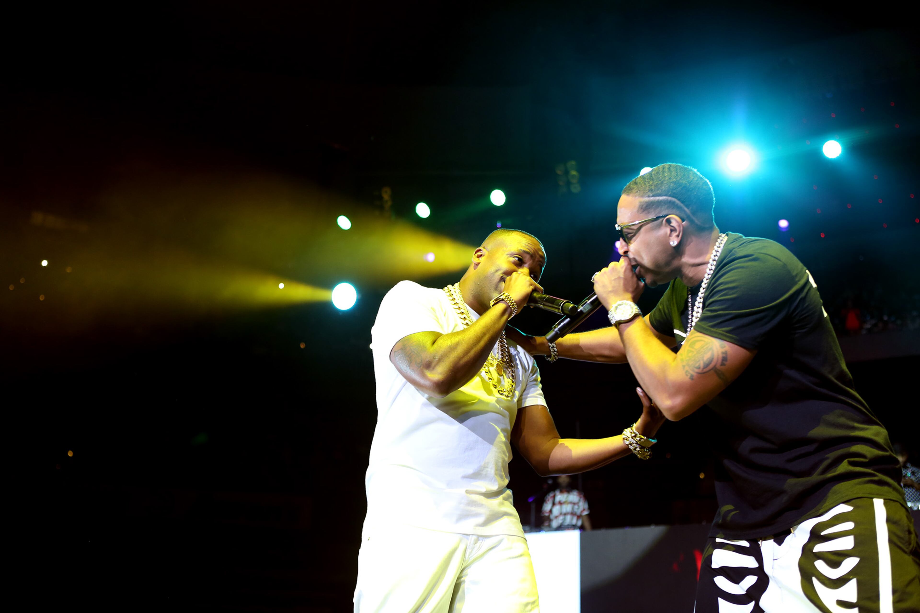June 20, 2015 -- ATLANTA -- Yo Gotti joins Ludacris on stage for the Hot 107.9 "Birthday Bash 20" at Philips Arena on Saturday. (Akili-Casundria Ramsess/Special to the AJC)