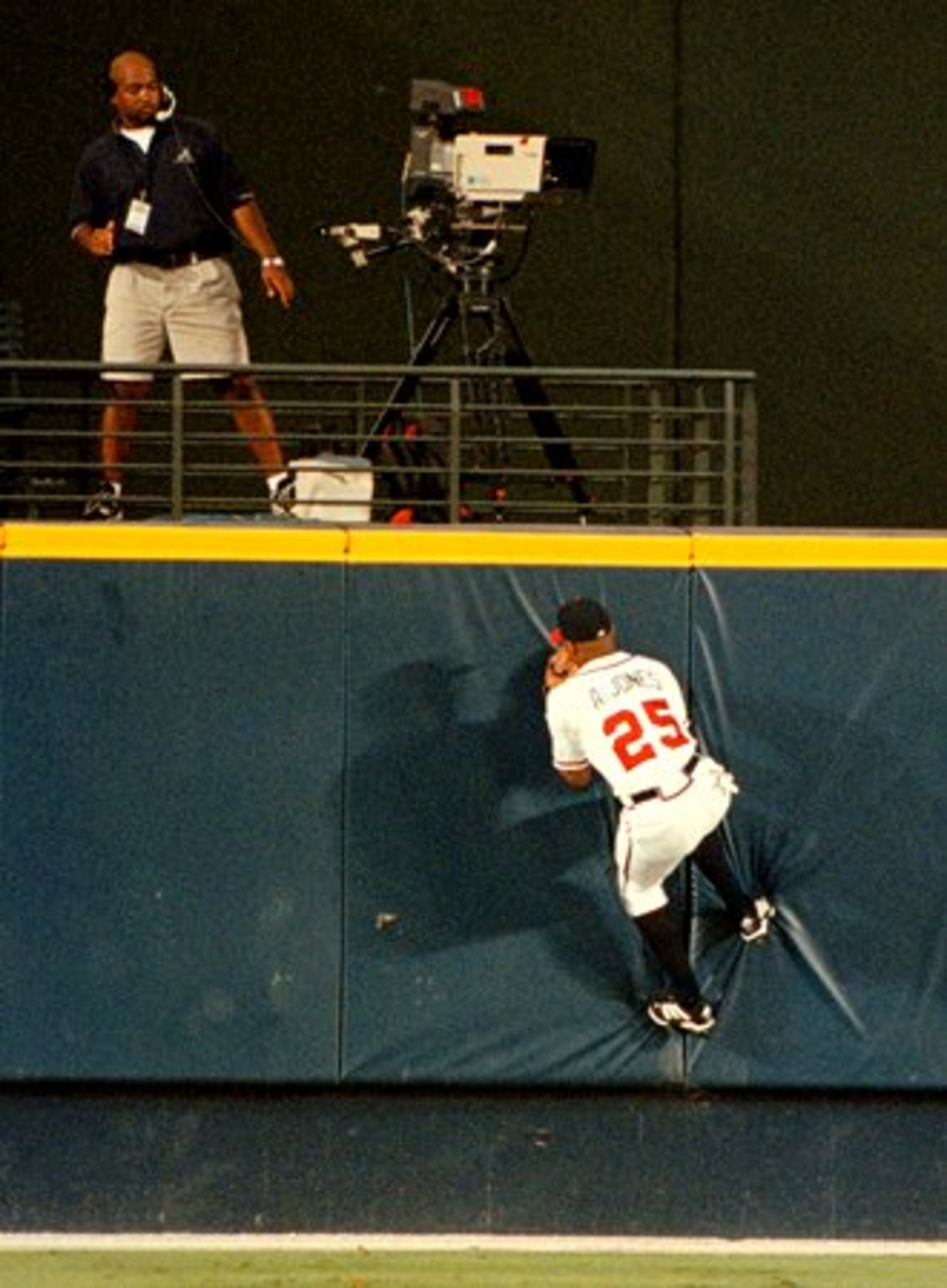 And then there were the thrilling catches. Climbing the wall.