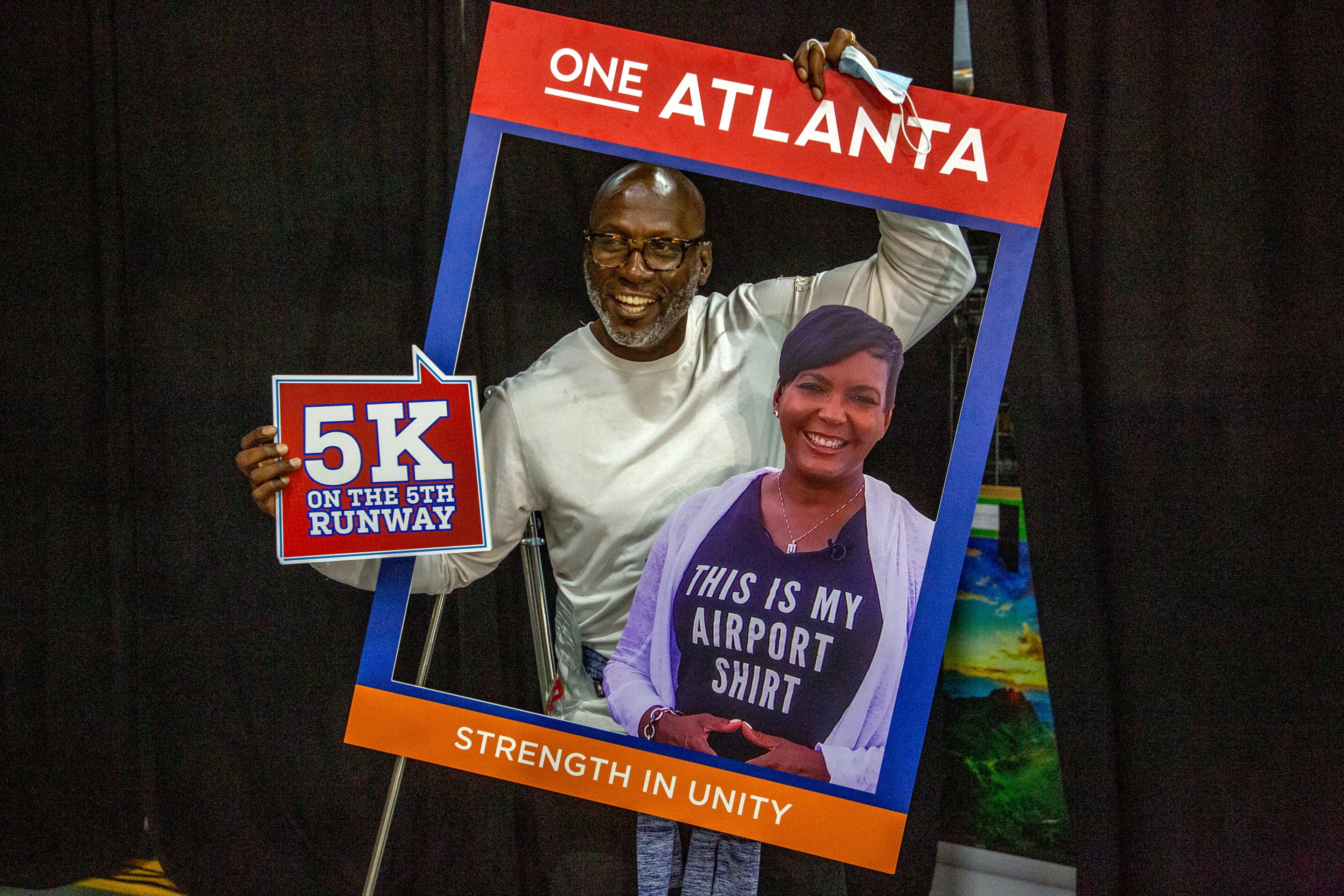 Michael Williams poses for a photograph before the start of the Mayor’s 5K on the 5th Runway at Hartsfield-Jackson International Airport on Saturday morning, October 16, 2021. (Photo: Steve Schaefer for The Atlanta Journal-Constitution)