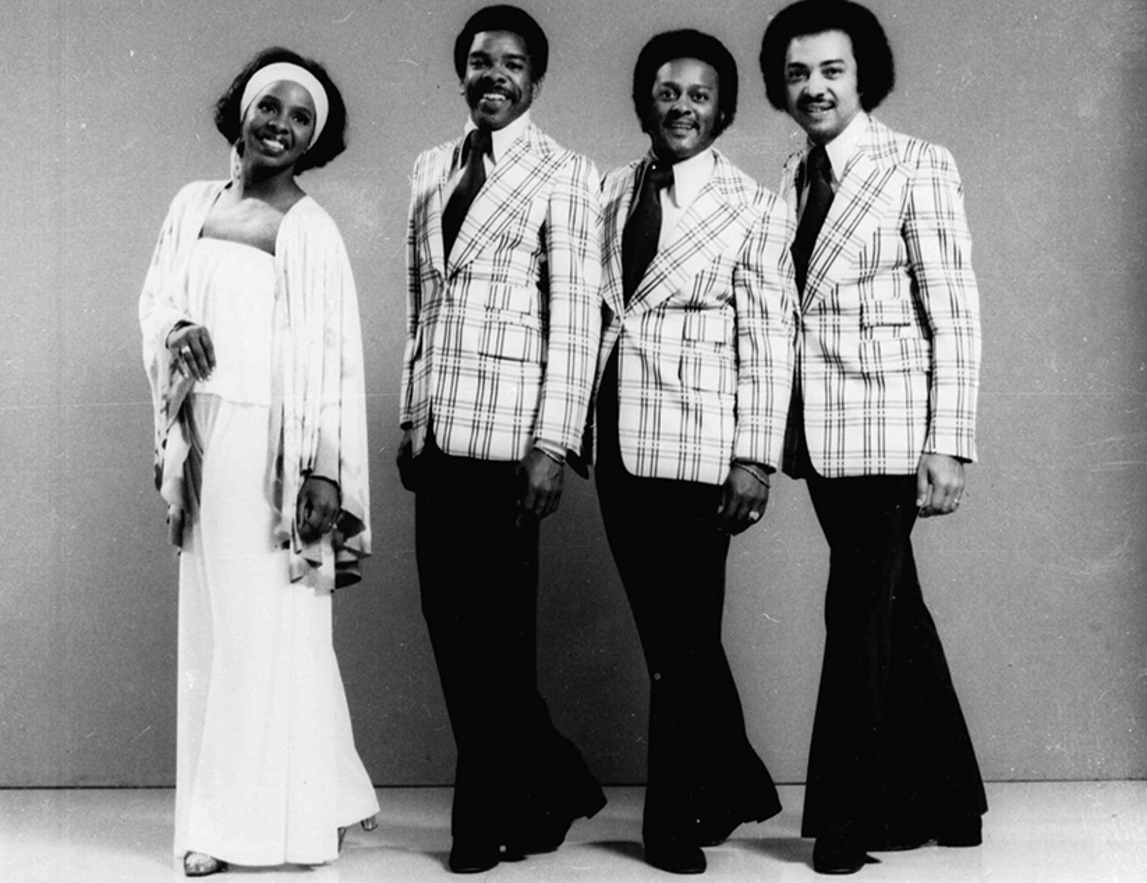 Gladys Knight and the Pips are shown in this 1975 photo. "Midnight Train to Georgia," Atlanta-born Gladys Knight's biggest hit, completed its journey to the top of the pop charts on Oct. 27, 1973 and turned 40 in 2013. (AP Photo)