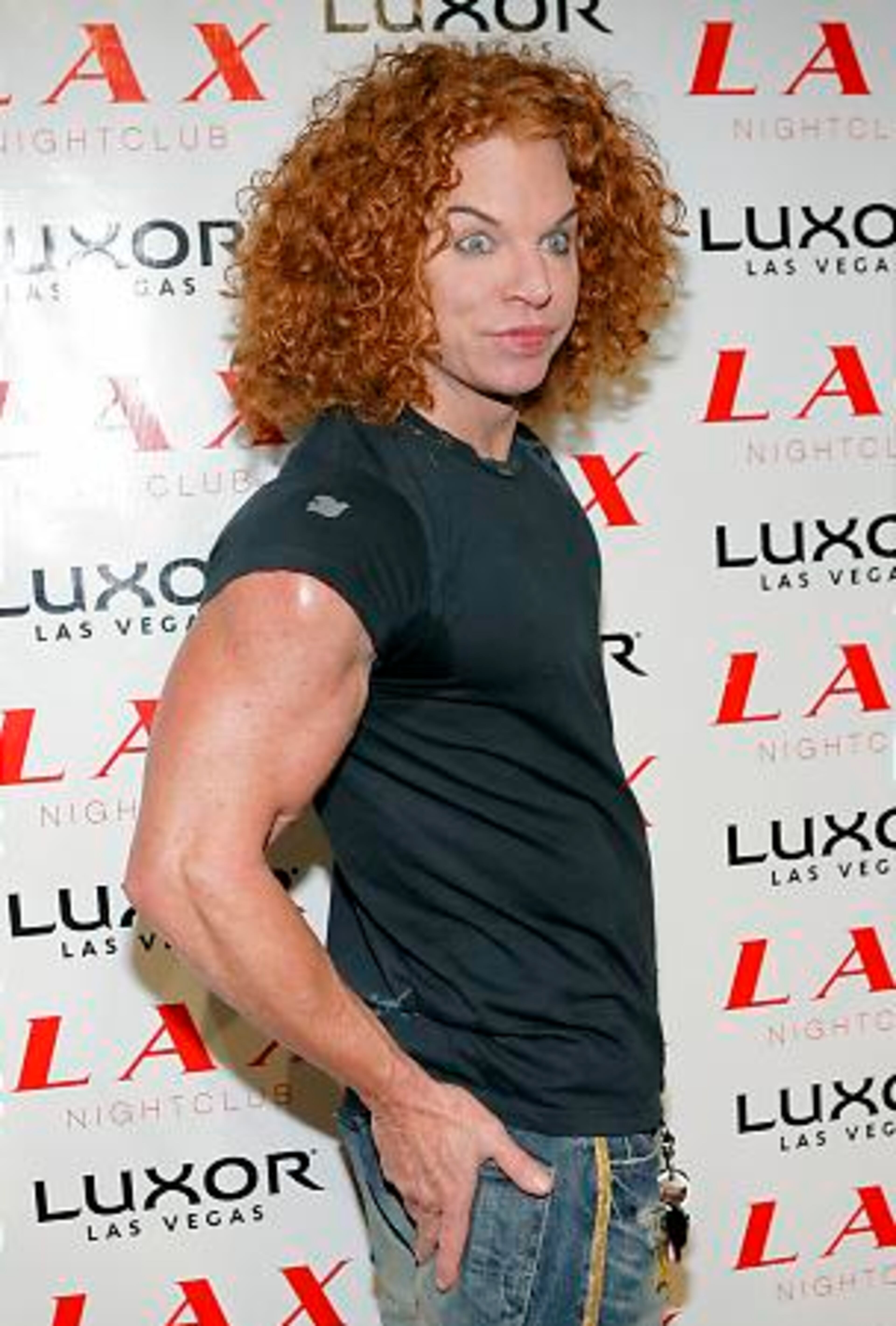 Comedian Carrot Top was among celebrities taking in the activities at the LAX Nightclub at Luxor Las Vegas. The comedian is currently among the show offerings at the new hotel-casino.