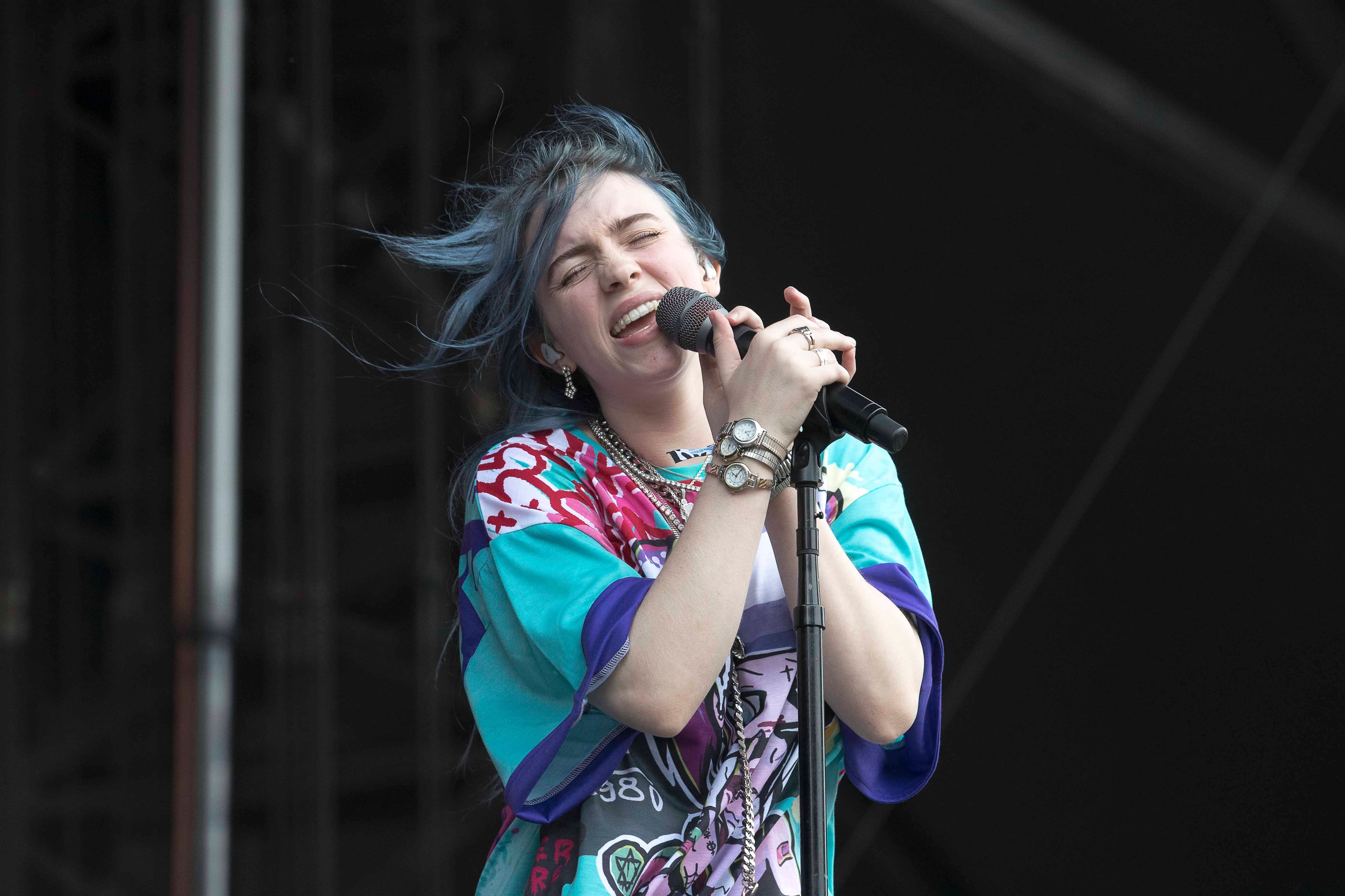 09/16/2018 -- Atlanta, Georgia -- Billie Ellish performs at the Cotton Club stage during the Music Midtown festival at Piedmont Park in Atlanta, Sunday, September 16, 2018. (ALYSSA POINTER/ALYSSA.POINTER@AJC.COM)