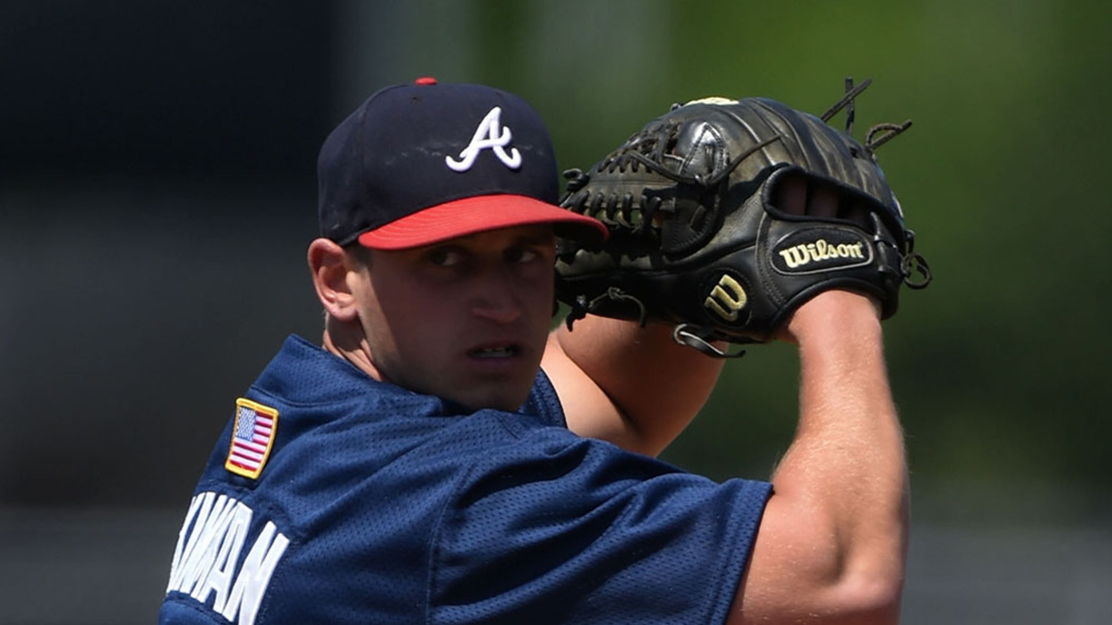 Reliever Kyle Kinman has impressed in three major league spring-training appearances for the Braves when brought over from minor league camp. (Mike Janes/Four Seam Images via AP)