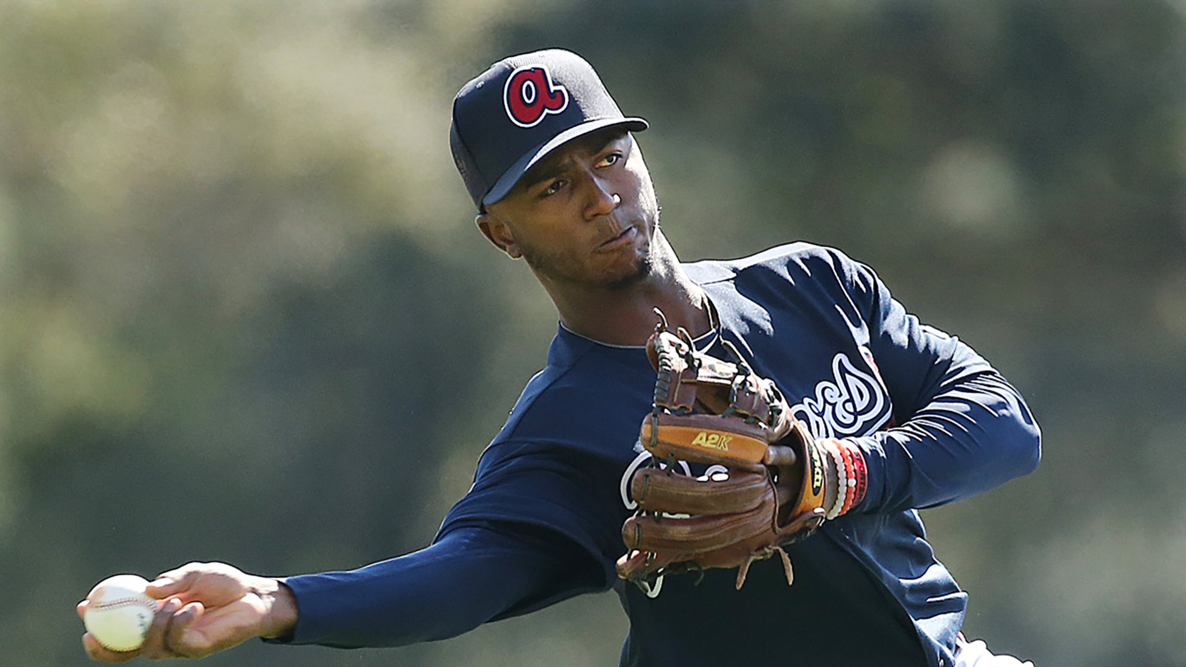 Braves second-base prospect Ozzie Albies had a doctor’s appointment pushed back two days, but he’s likely to make his spring debut later this week. (Curtis Compton / ccompton@ajc.com)