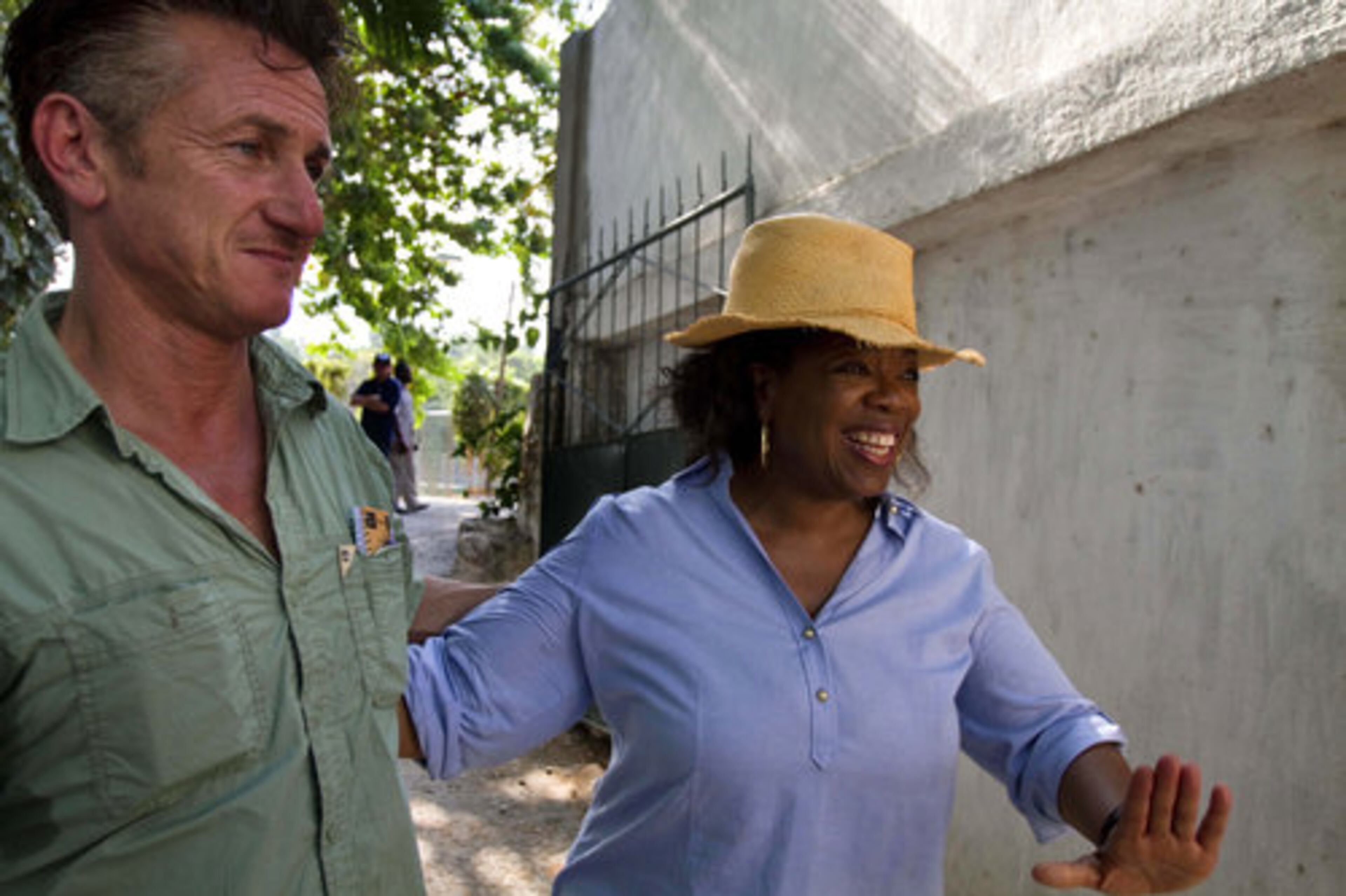 Sean Penn gives Oprah Winfrey a tour of the camp where thousands of Haitians have sought refuge in the wake of the 2010 earthquake that left much of Port-au-Prince in ruins.