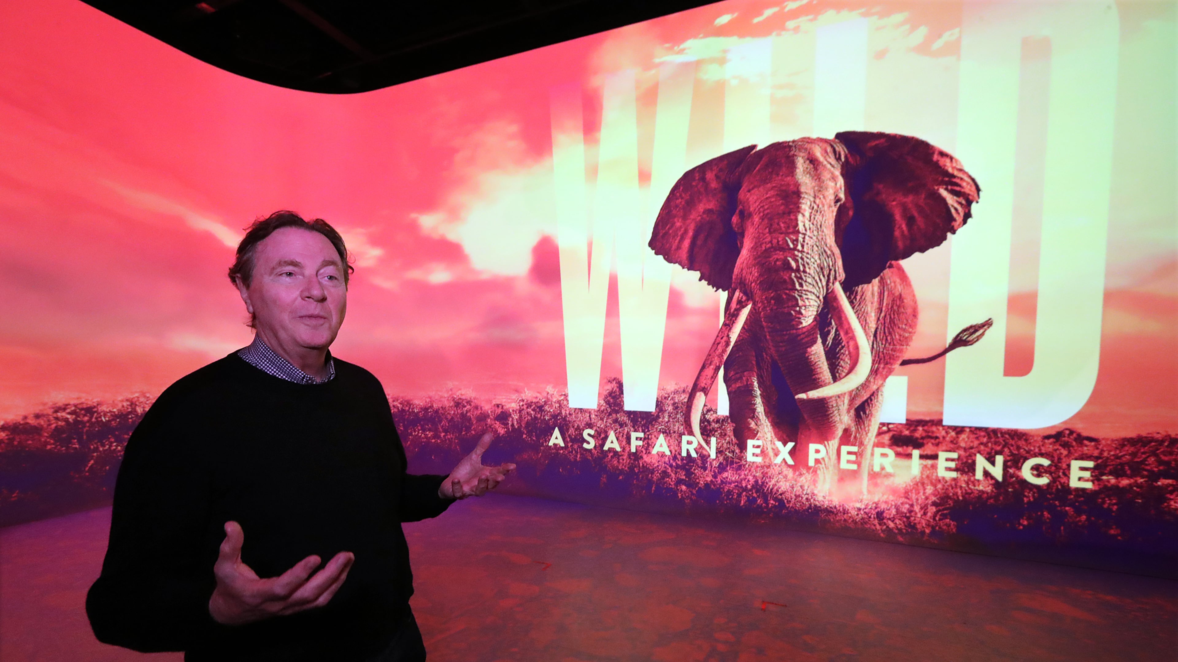Atlanta entrepreneur, creator, and operator of interactive and traditional media Alan Greenberg discusses transporting guests to a wild safari as one of their experiences during a tour of Illuminarium, a virtual reality entertainment emporium. Curtis Compton / Curtis.Compton@ajc.com