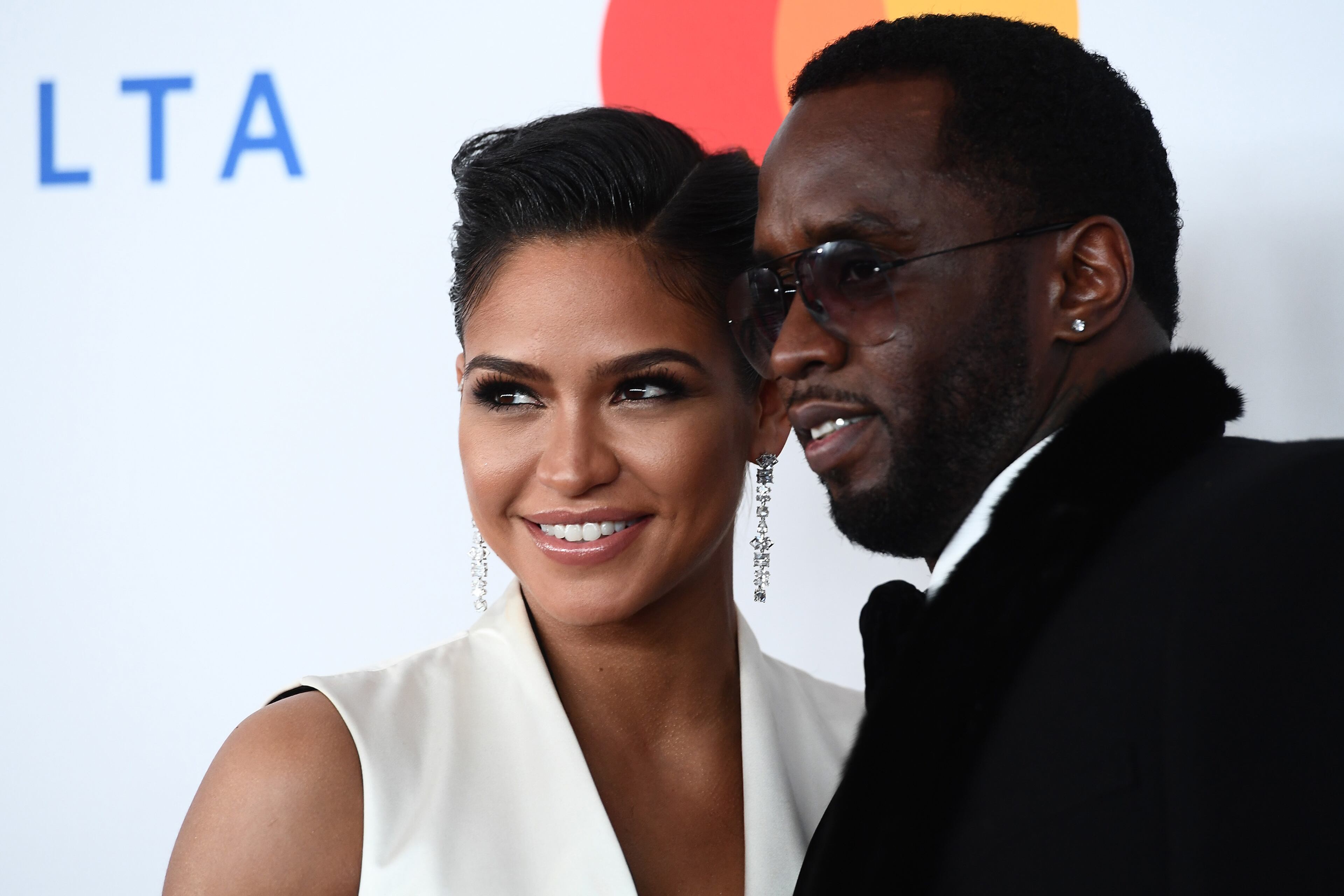 Cassie Ventura (left) and P Diddy (aka Sean Combs) arrive for the traditional Clive Davis party on the eve of the 60th Annual Grammy Awards in 2018 in New York. (Jewel Samad/TNS 2018)