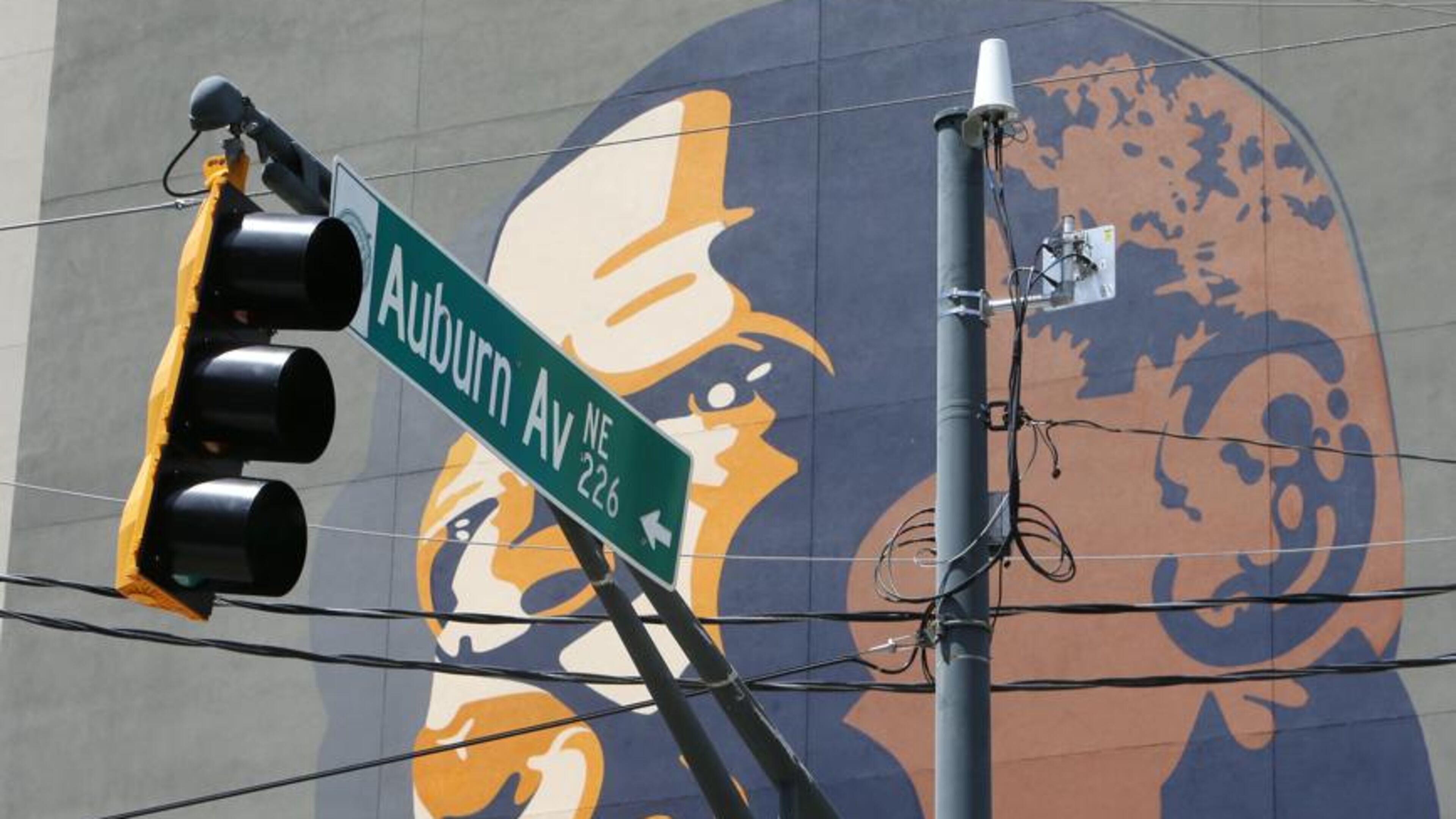 Mural of Congressman John Lewis on Auburn Avenue. BOB ANDRES / BANDRES@AJC.COM.