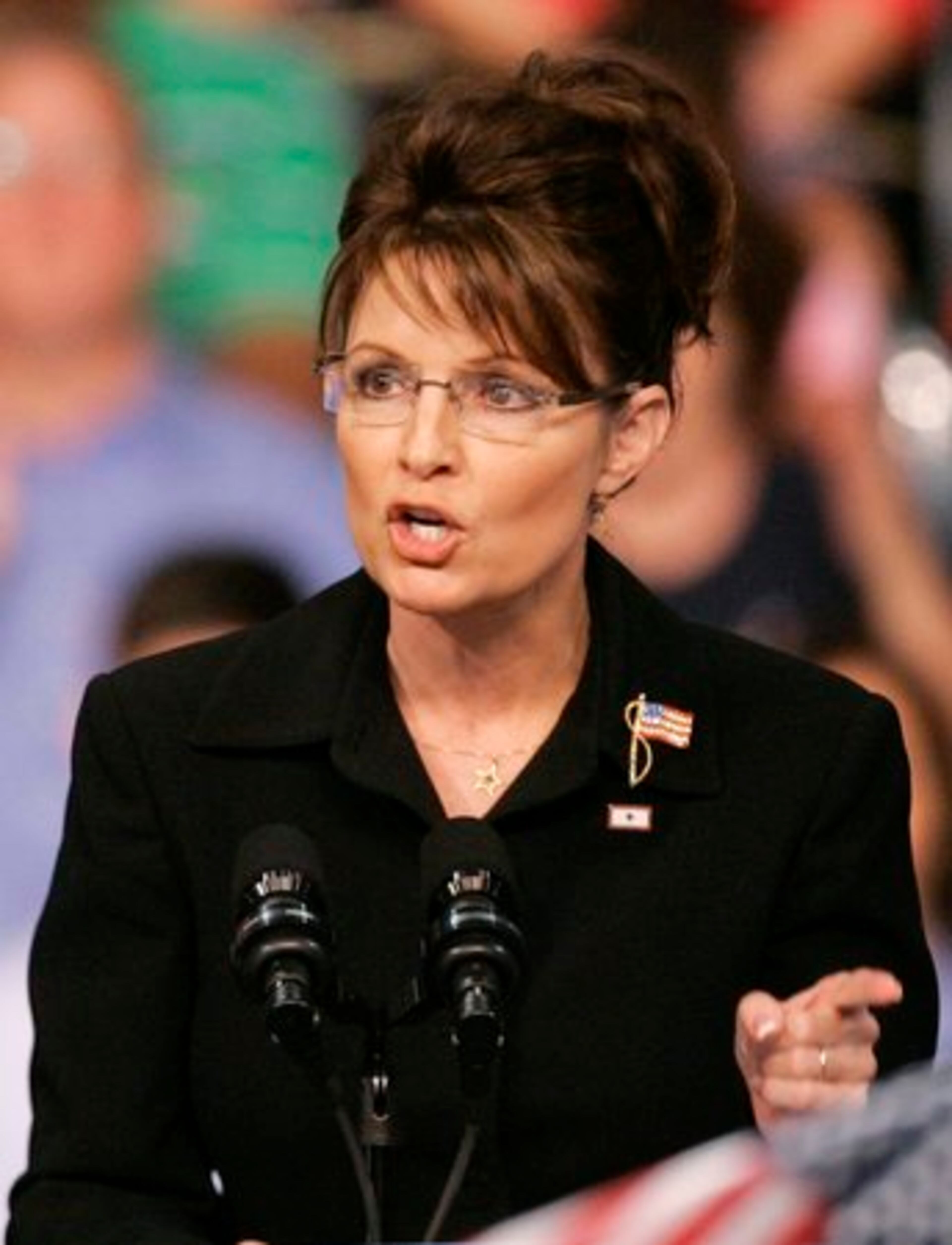 Palin referred favorably to Sen. Hillary Rodham Clinton, who drew 18 million votes in her unsuccessful run against Obama for the Democratic nomination. "But it turns out the women of America aren't finished yet and we can shatter that glass ceiling once and for all," Palin said.