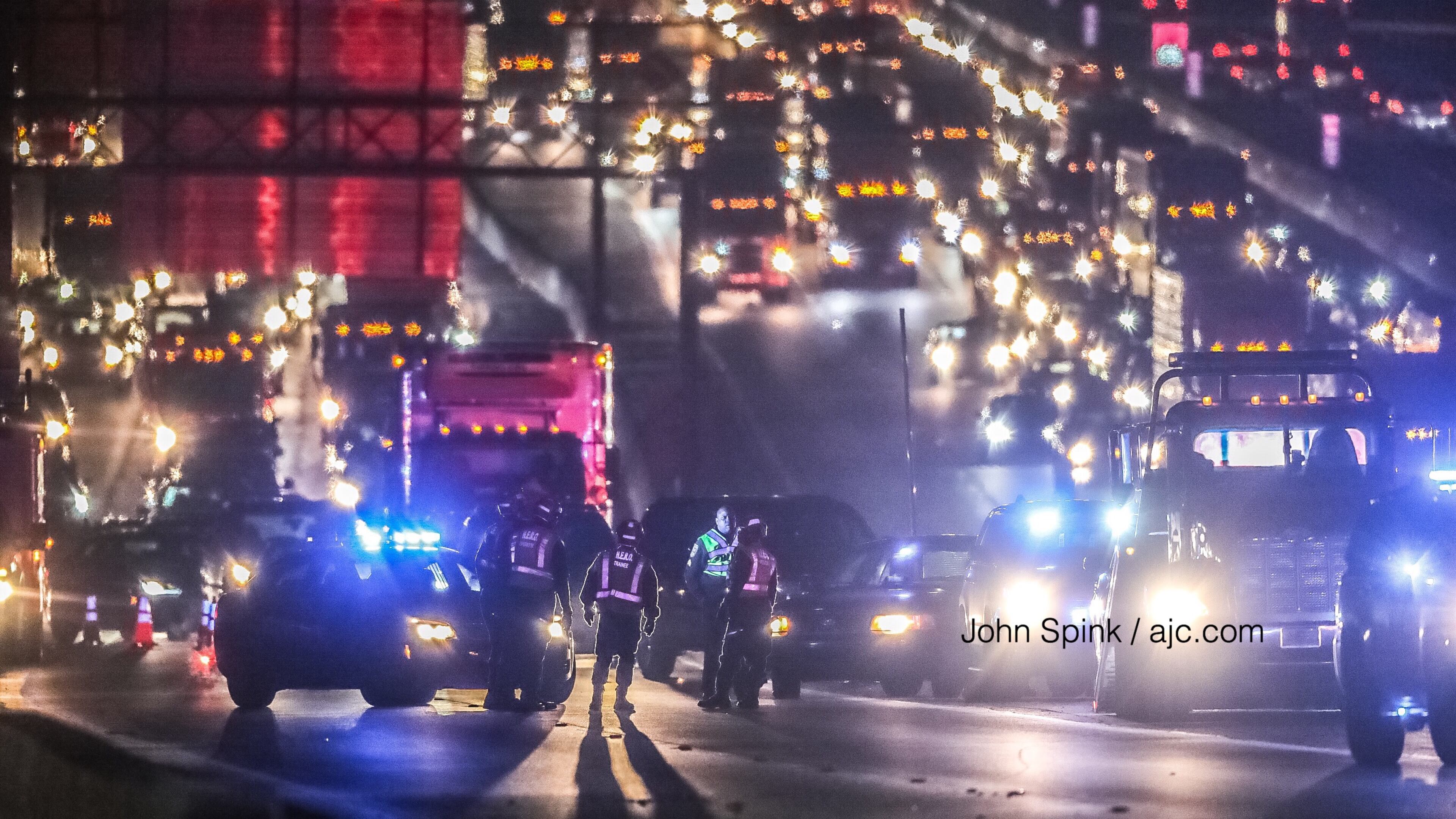 DeKalb County police told AJC.com a pedestrian was hit by at least one vehicle and died at the scene.