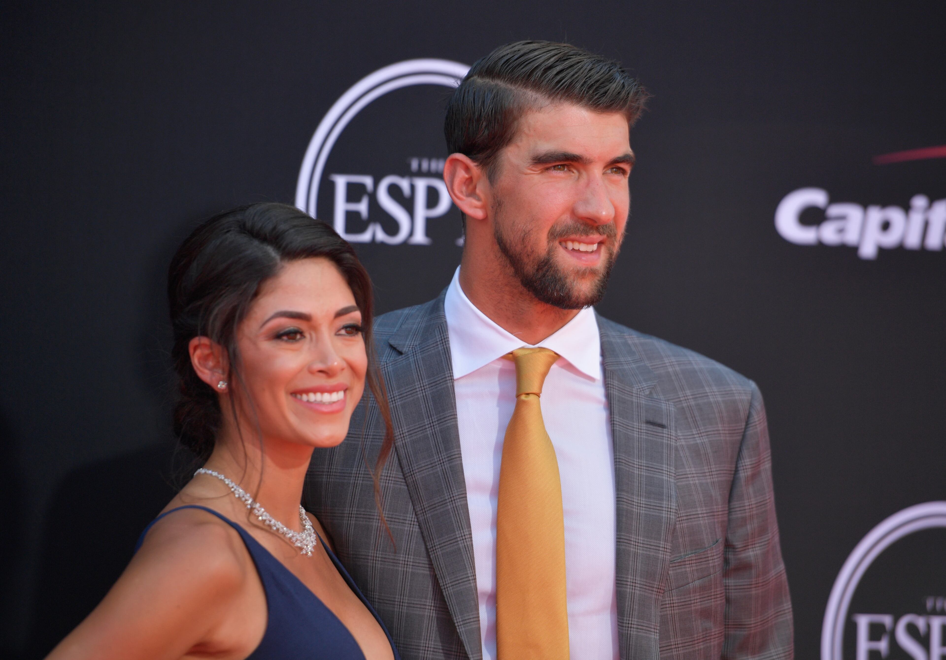 LOS ANGELES, CA - JULY 12: Olympic swimmer Michael Phelps (R) and model Nicole Johnson attend The 2017 ESPYS at Microsoft Theater on July 12, 2017 in Los Angeles, California. (Photo by Matt Winkelmeyer/Getty Images)