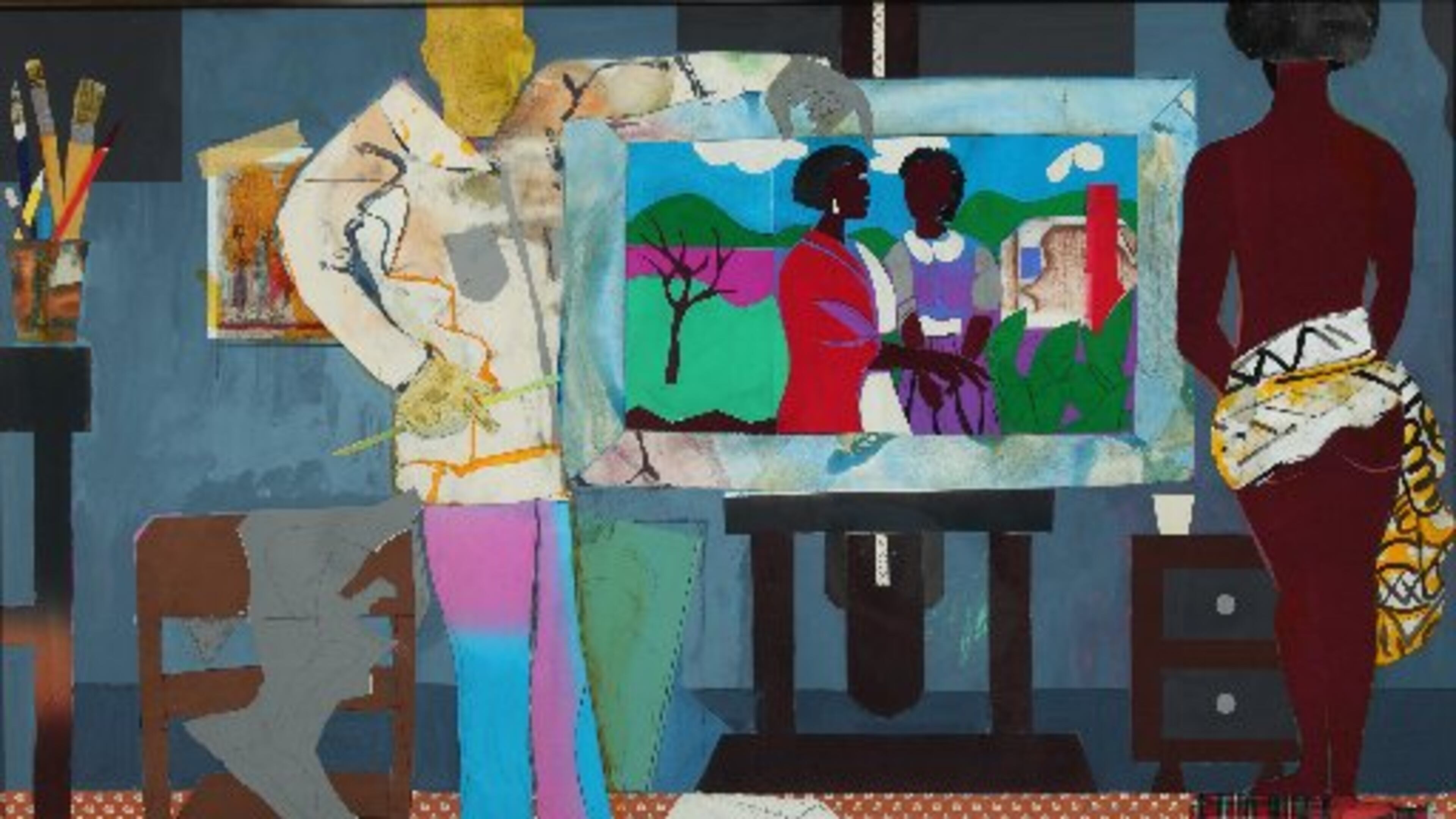 “Profile/Part II, The Thirties: Artist With Painting and Model” (1981) is the centerpiece of a focus exhibition opening Saturday at the High Museum of Art, “A Painter’s Profile: The High Celebrates Romare Bearden.” The recent acquisition is Bearden’s only known self-portrait.