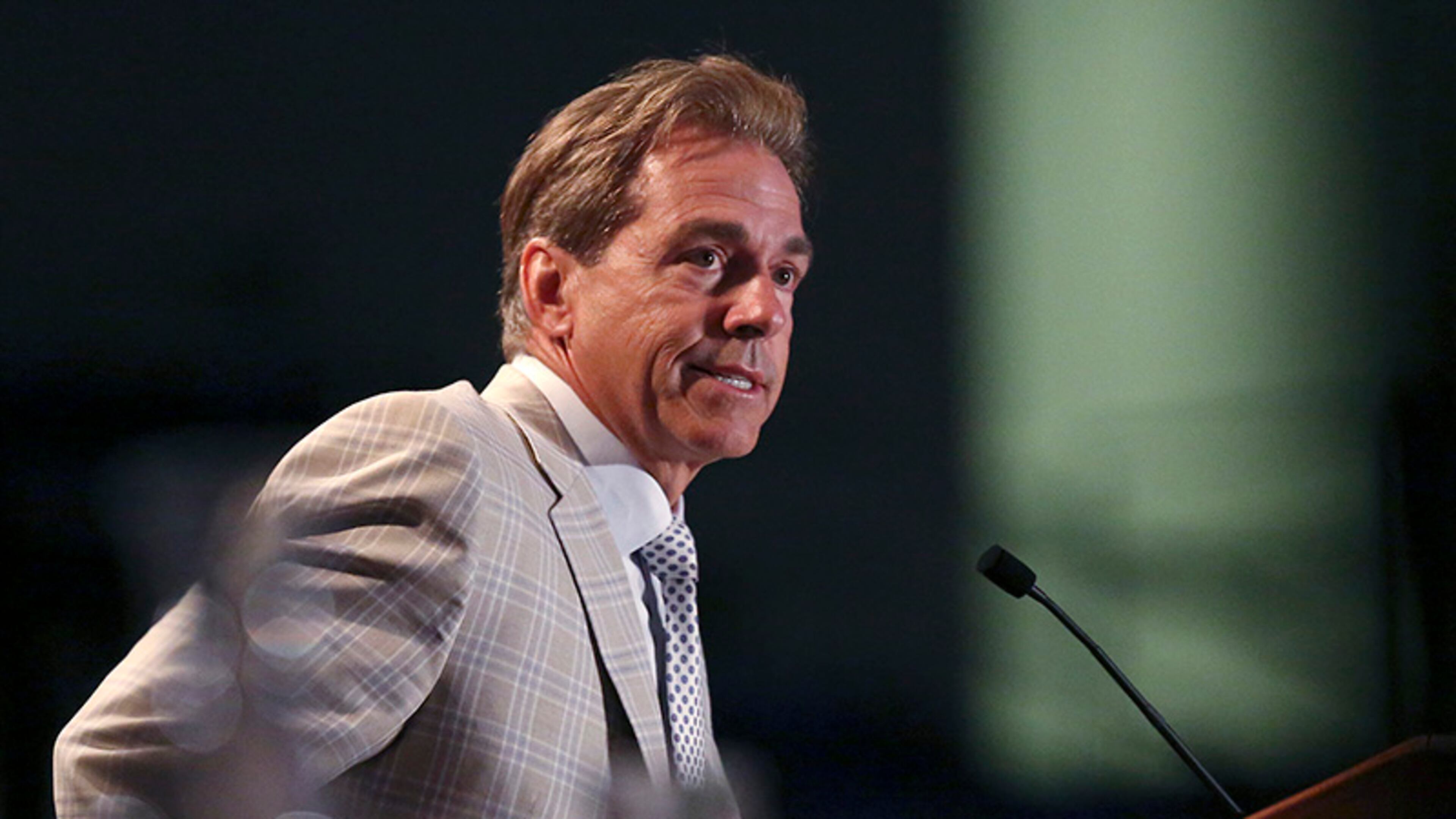 Alabama head football coach Nick Saban's speaking engagements this summer have included stops in Mobile, Ala., and Atlanta.
