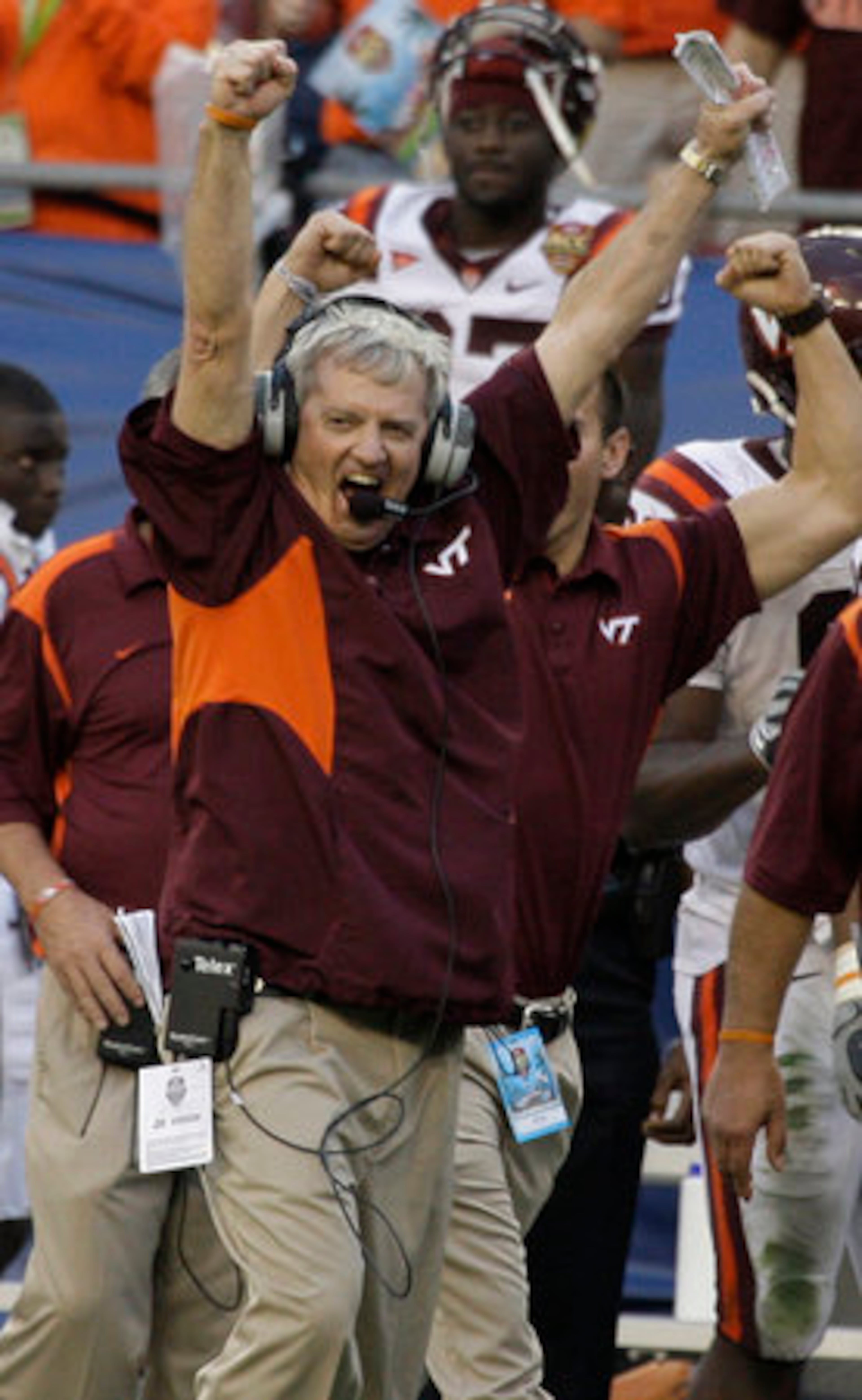 Frank Beamer, Virginia Tech, 24 seasons (250-120-4): The longest tenured college football coach is signed on to coach the Hokies through 2016, and upon retirement from football, will become a special assistant to the athletic director at a salary of $250,000 per year. He is currently the winningest active coach.