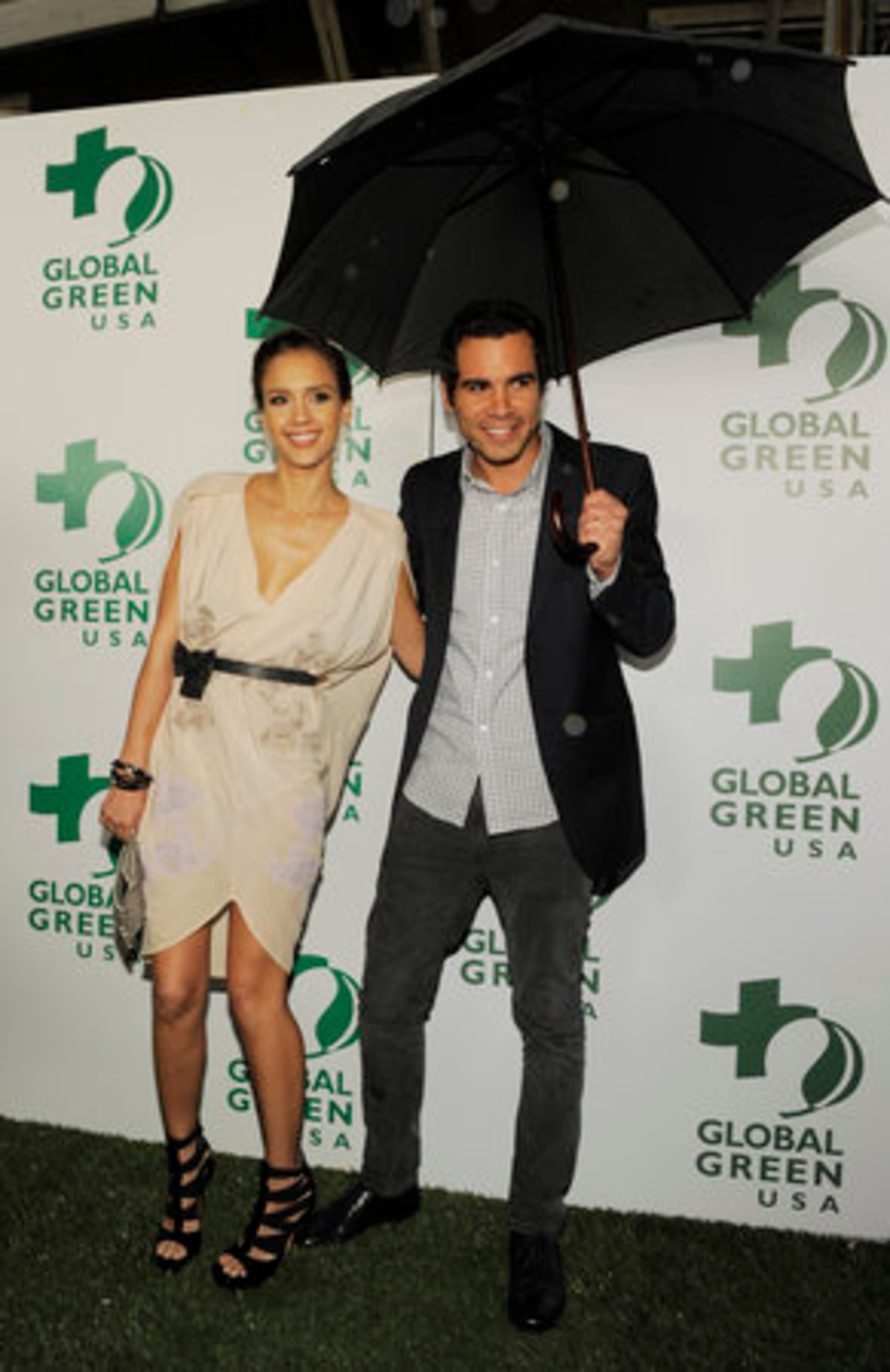 Actress Jessica Alba, left, and her husband Cash Warren arrive.