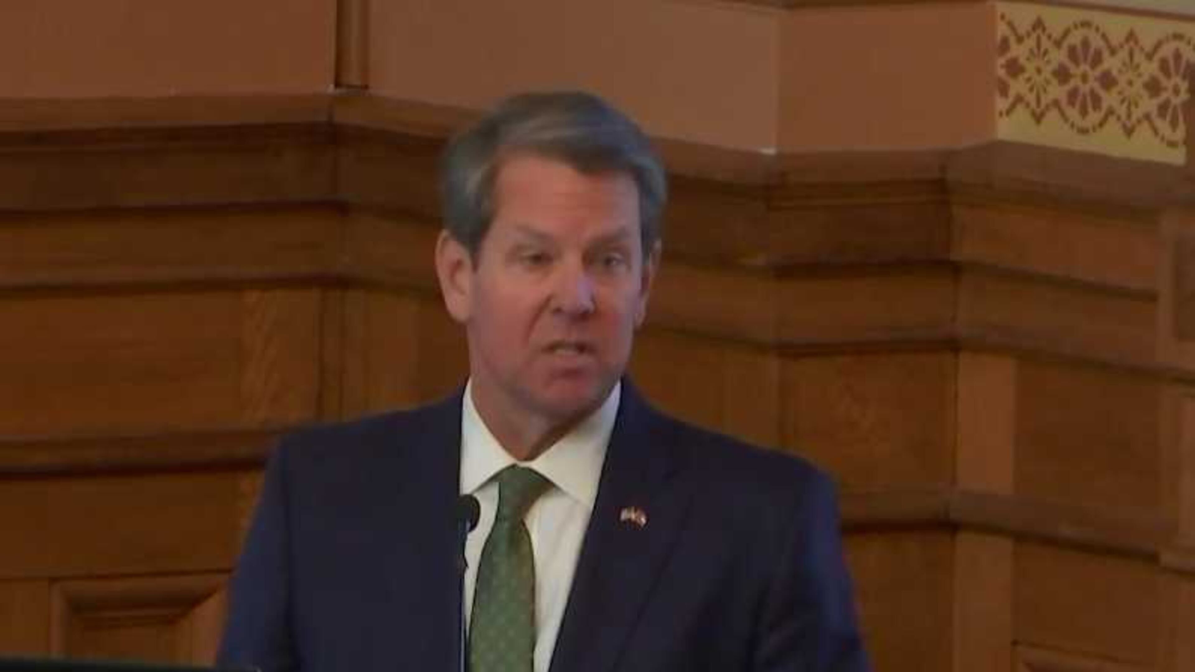 Gov. Brian Kemp speaks to Georgia lawmakers during a budget hearing on Jan. 21, 2020.