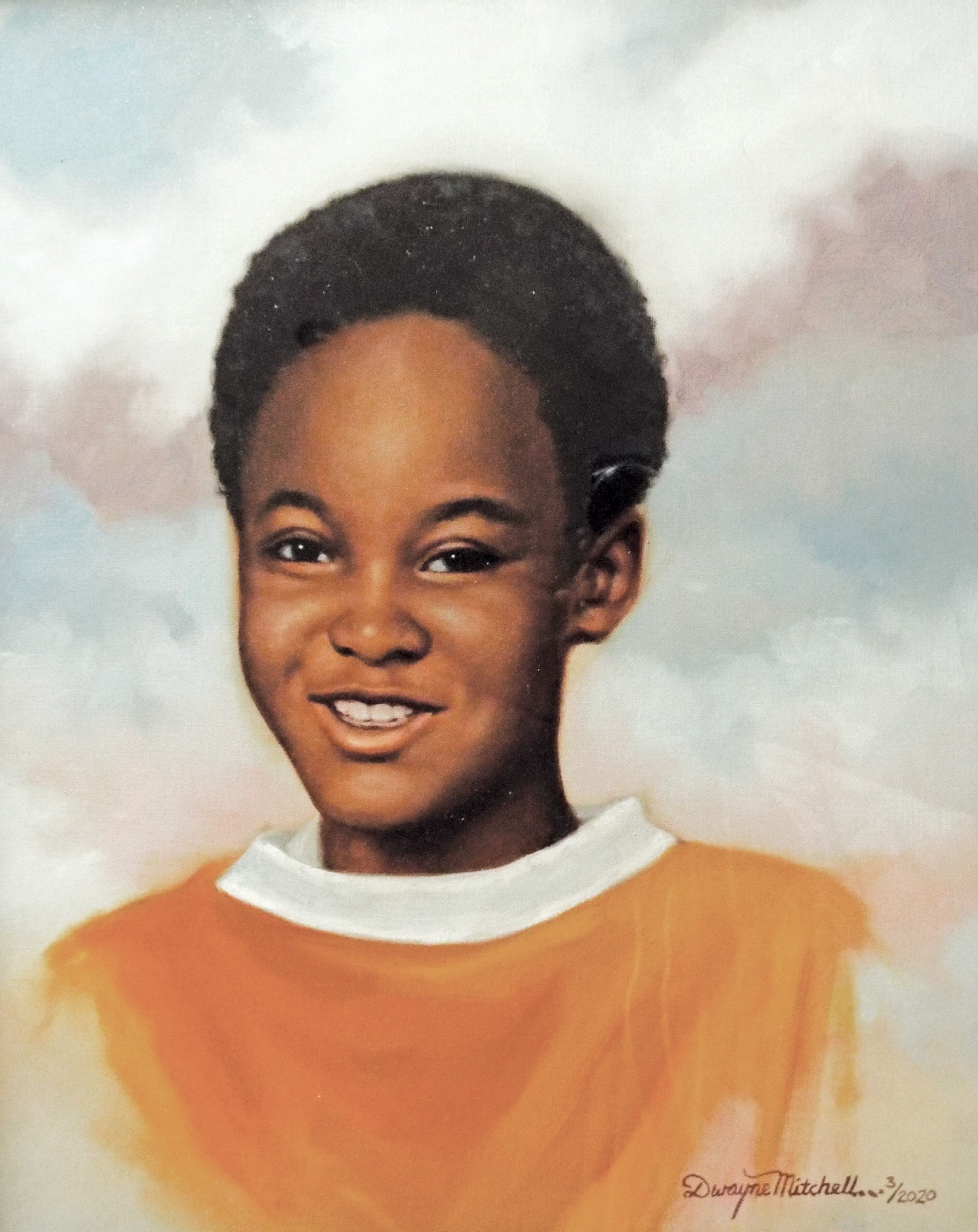 JEFFEREY MATHIS: Age 11, disappeared on March 11, 1980. Portrait painted by Dwayne Mitchell, for the Atlanta Children's Memorial Project. (Mayor's Office of Cultural Affairs)