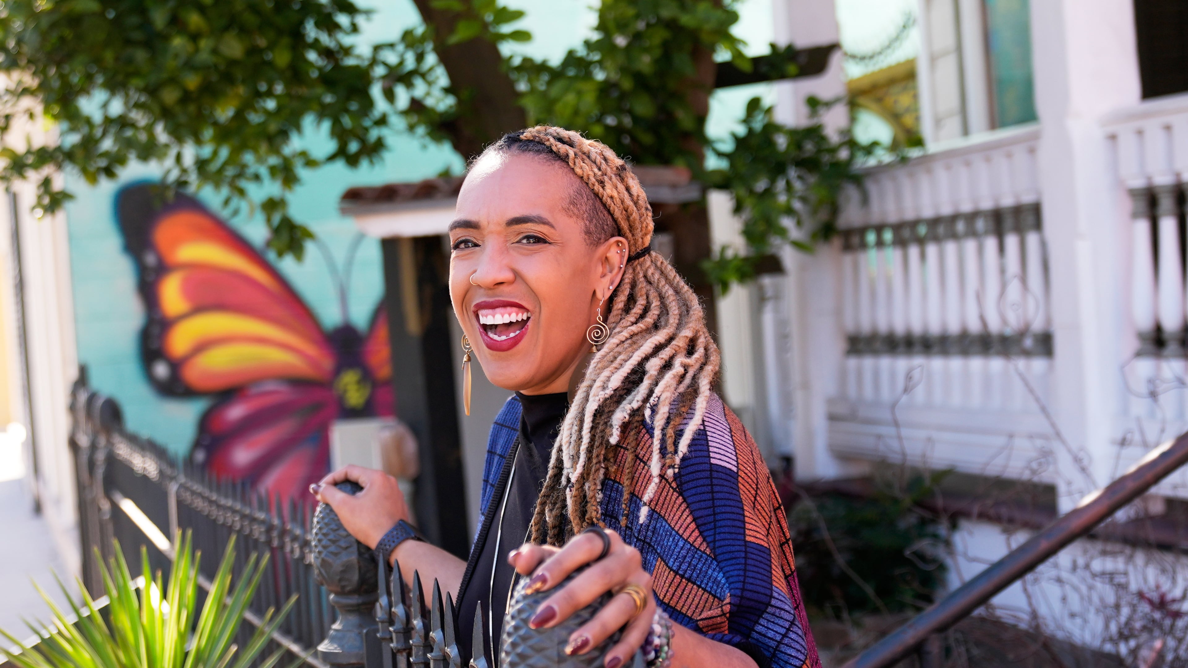 Angelique Roche, author of an upcoming Book "First Freedom: The Story of Opal Lee and Juneteenth," poses for a portrait at the Ashe Cultural Arts Center, Thursday, Jan. 29, 2026, in New Orleans. (AP Photo/Gerald Herbert)