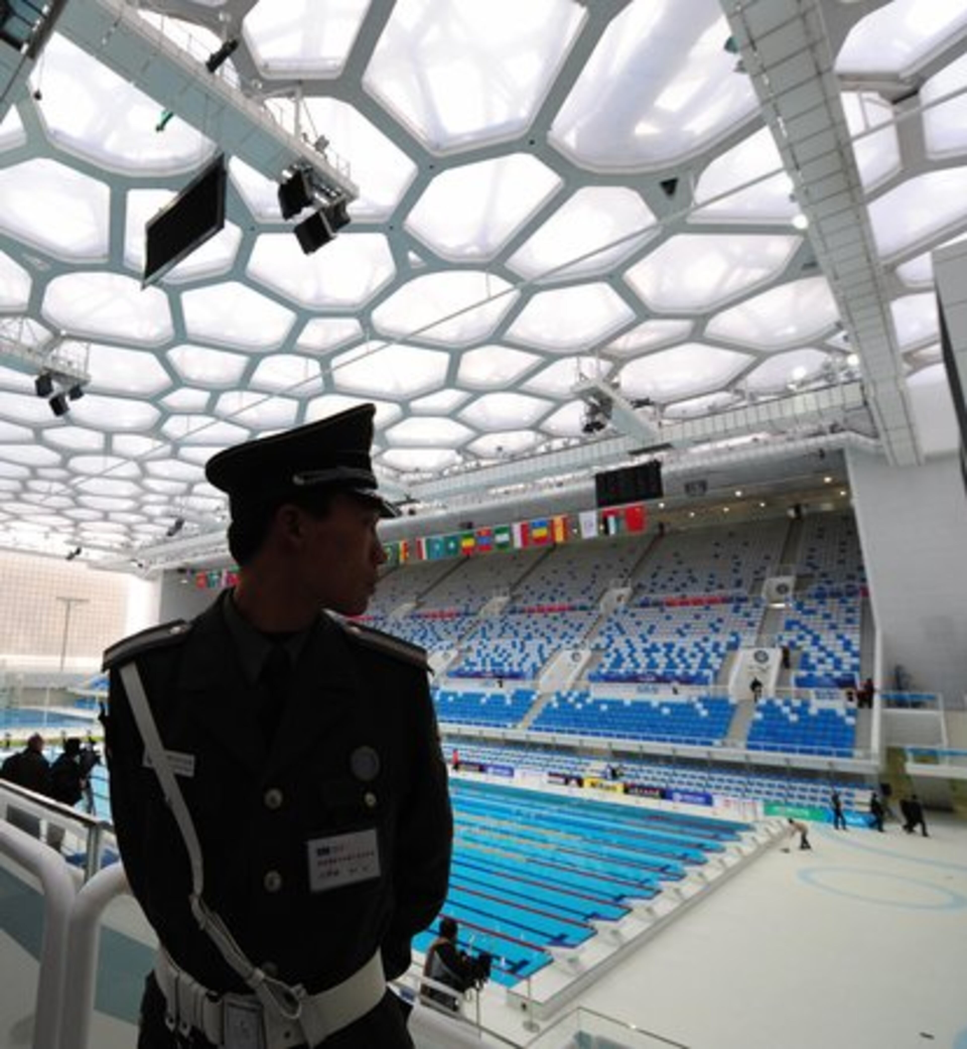 An interior shot of the Cube, which reportedly cost about $200 million to build and was largely financed by donations from Chinese living overseas.