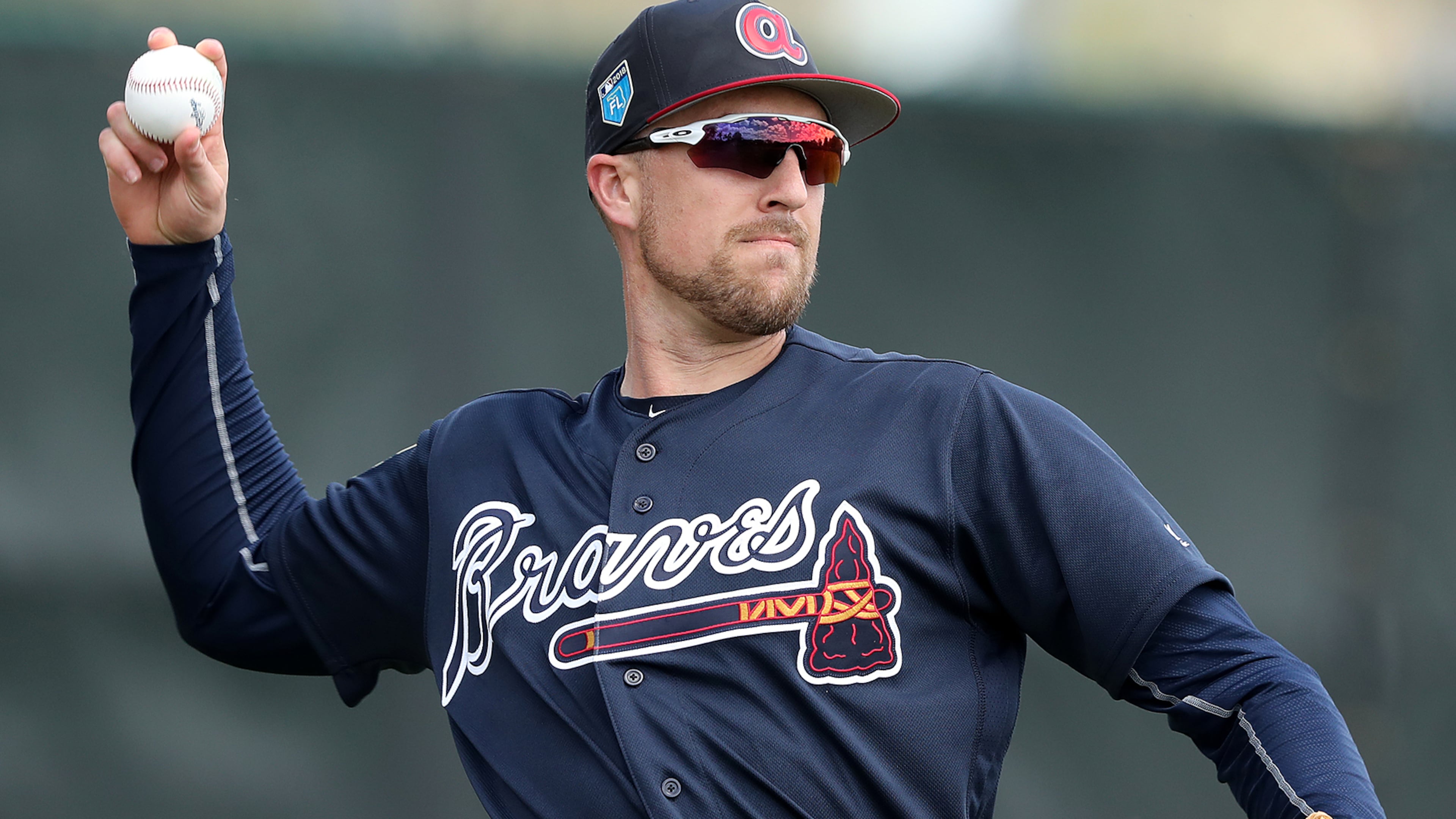 Lane Adams appears set for a spot on the Braves’ opening-day roster, sharing left-field and fourth-outfielder duties. Curtis Compton/ccompton@ajc.com
