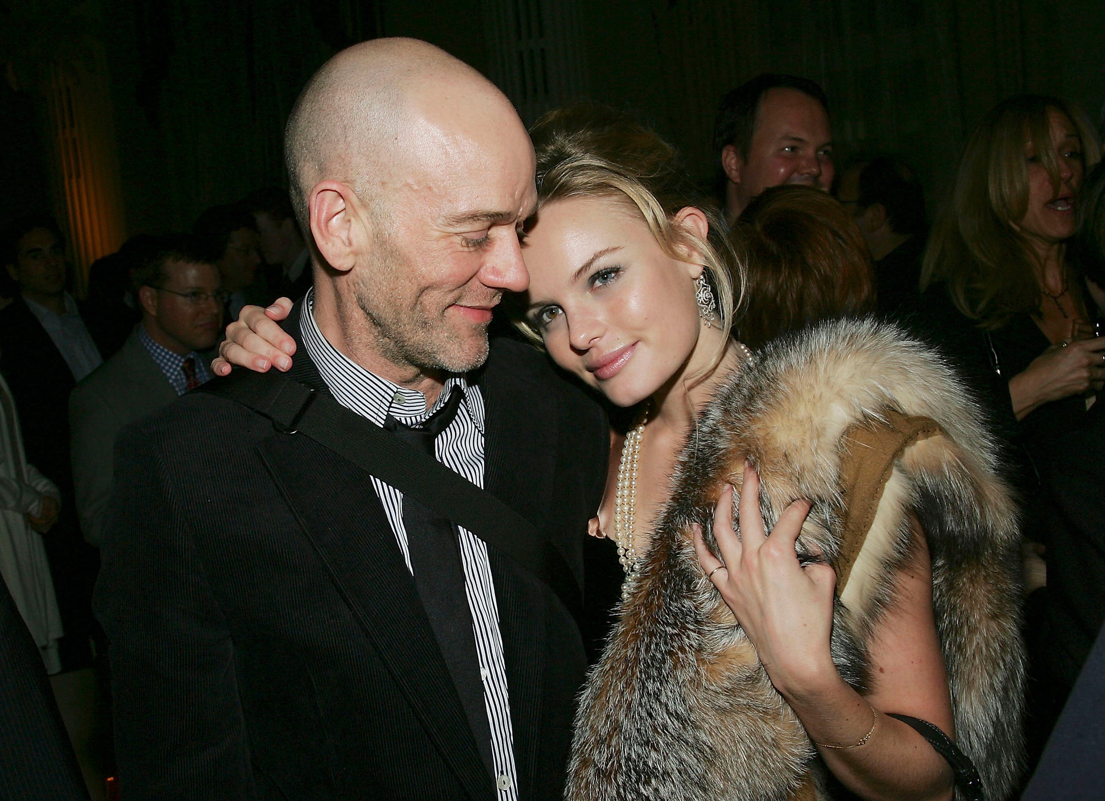 NEW YORK - DECEMBER 8: (U.S. TABS AND HOLLYWOOD REPORTER OUT) Singer Michael Stipe of R.E.M. and actress Kate Bosworth attend the "Beyond The Sea" New York premiere afterparty at the Starlight Room in the Waldorf-Astoria Hotel December 8, 2004 in New York City. (Photo by Evan Agostini/Getty Images)