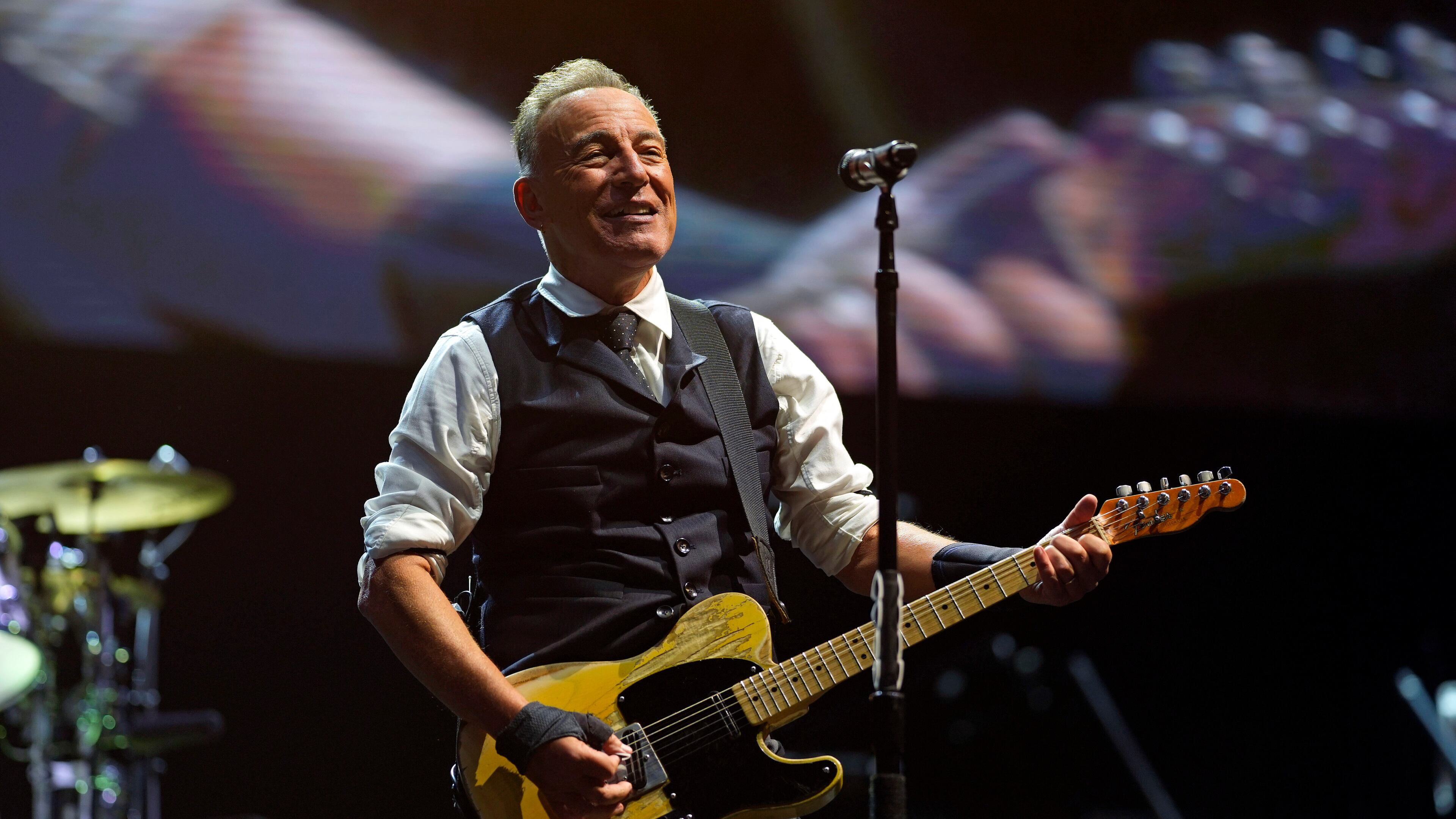FILE - Bruce Springsteen performs in Asbury Park, N.J., Sept. 15, 2024. (Photo by Charles Sykes/Invision/AP, File)