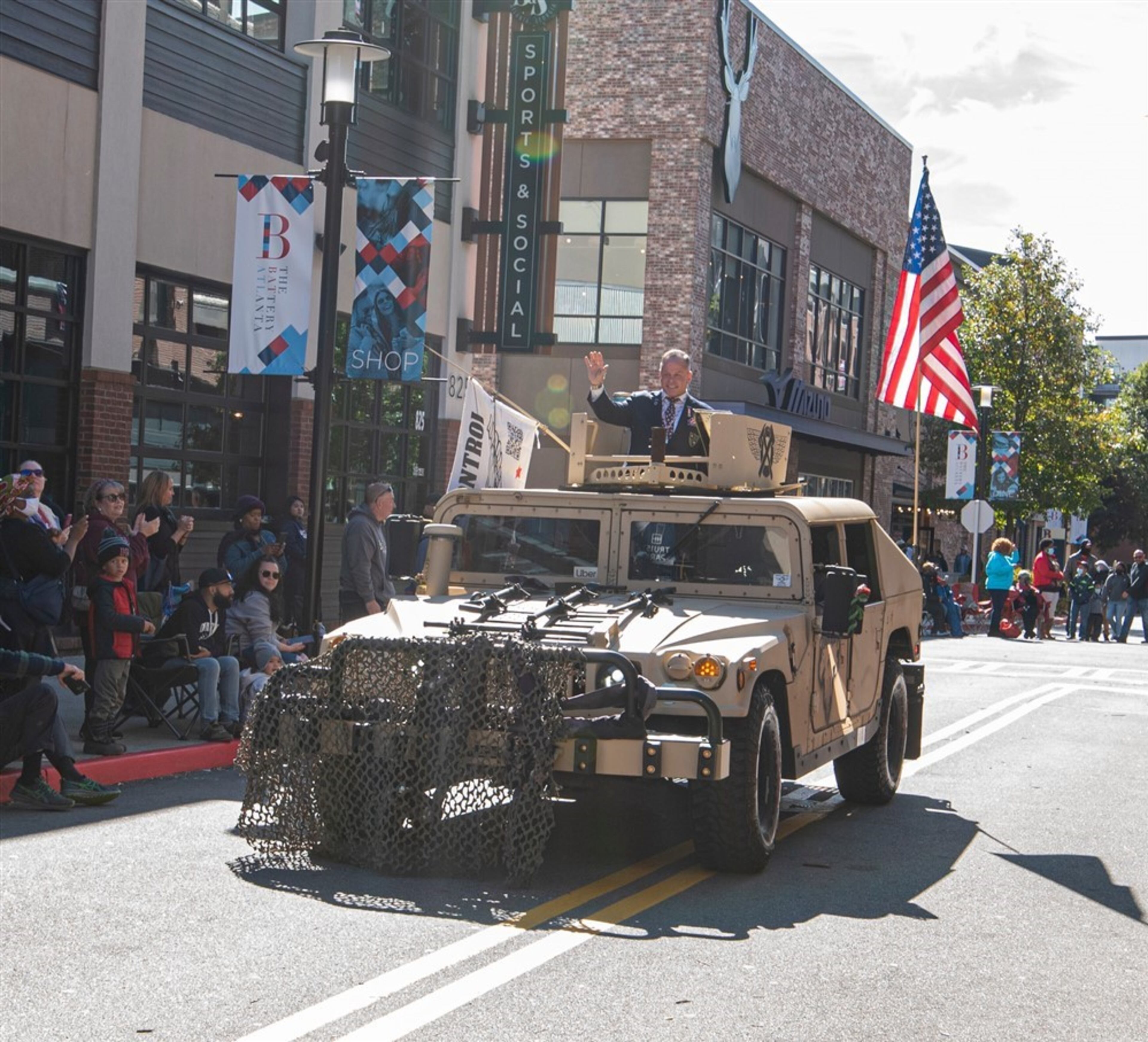 The parade at The Battery Atlanta is always a popular event to honor veterans and active-duty media.
(Courtesy of The Battery)