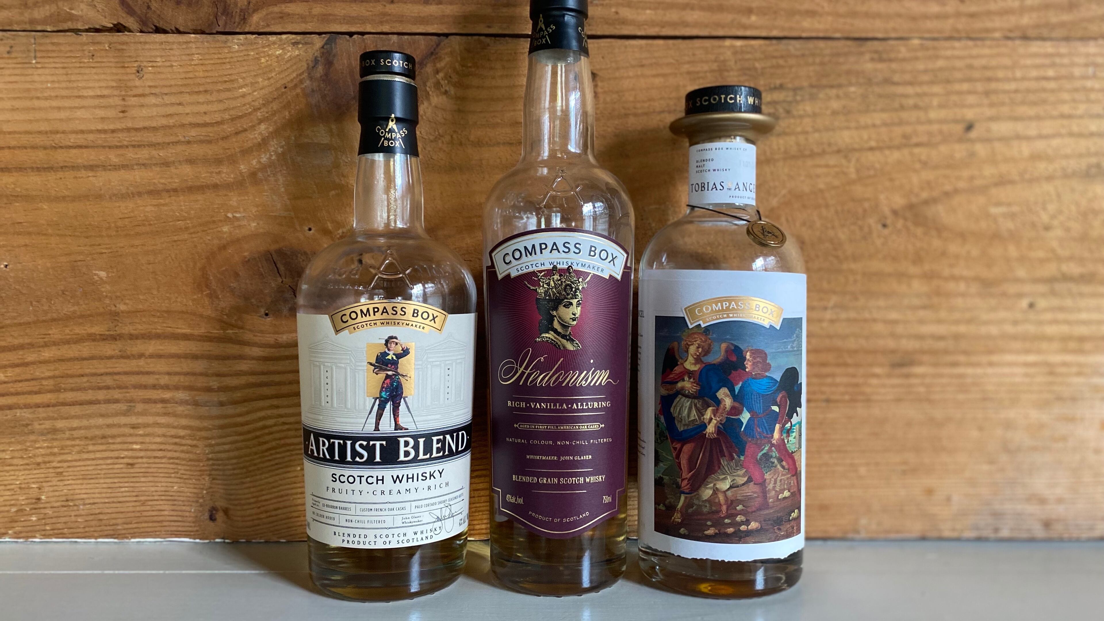 These are some of the blended whiskies made by Compass Box. Krista Slater for The Atlanta Journal-Constitution