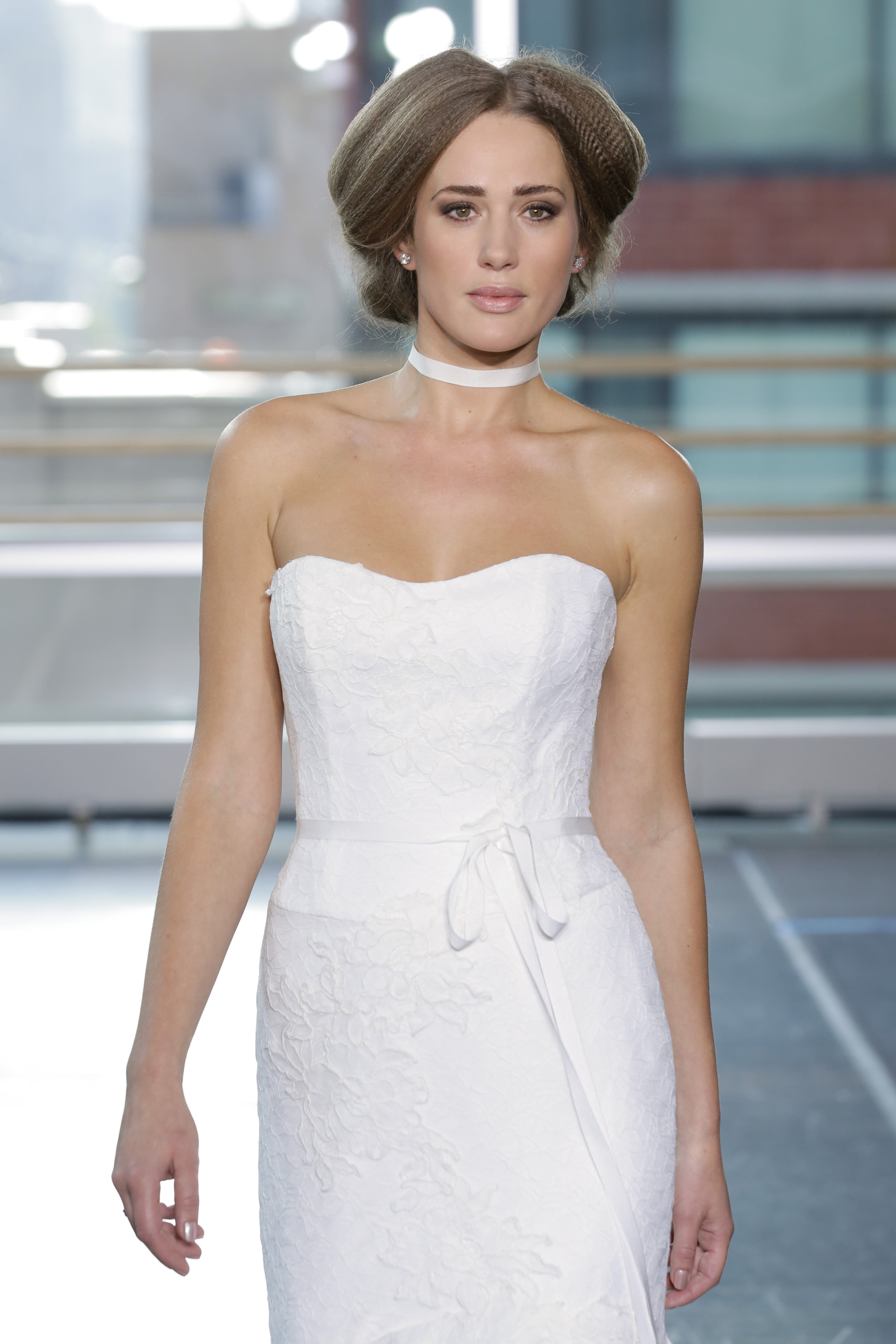 A model walks the runway during the Rita Vinieris-Rivini Fall 2014 Bridal Collection at Alvin Alley Studios on Oct. 13, 2013, in New York City.