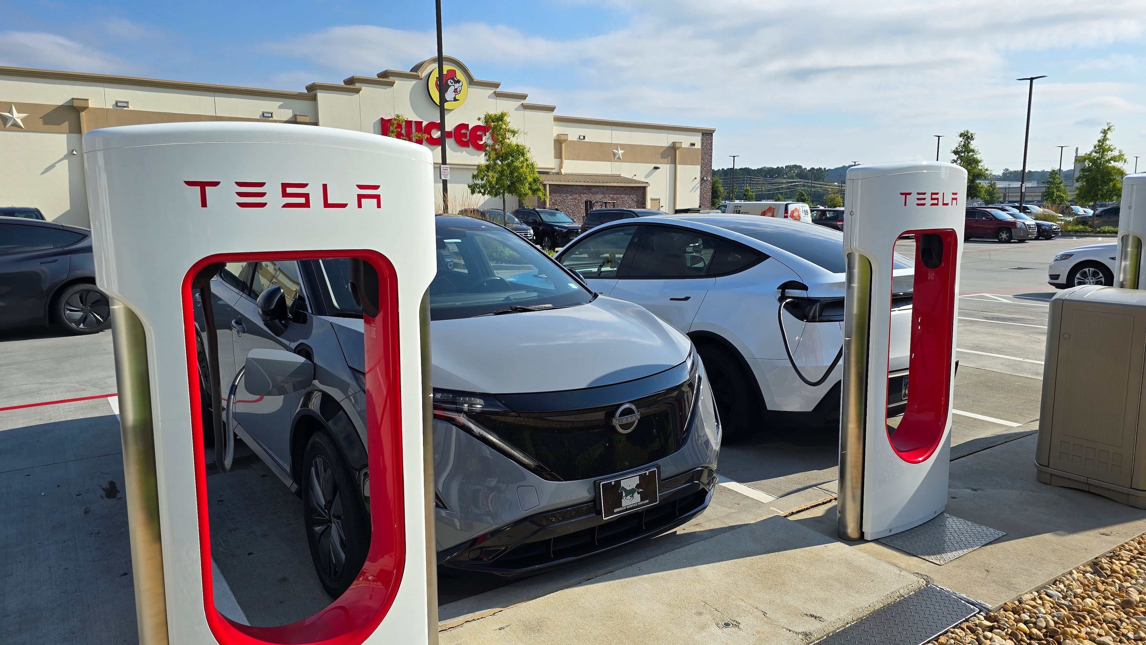 The Nissan Ariya, pictured charging at a Buc-ee's travel center in Calhoun, is ending its run. (Courtesy of Chris Hardesty)