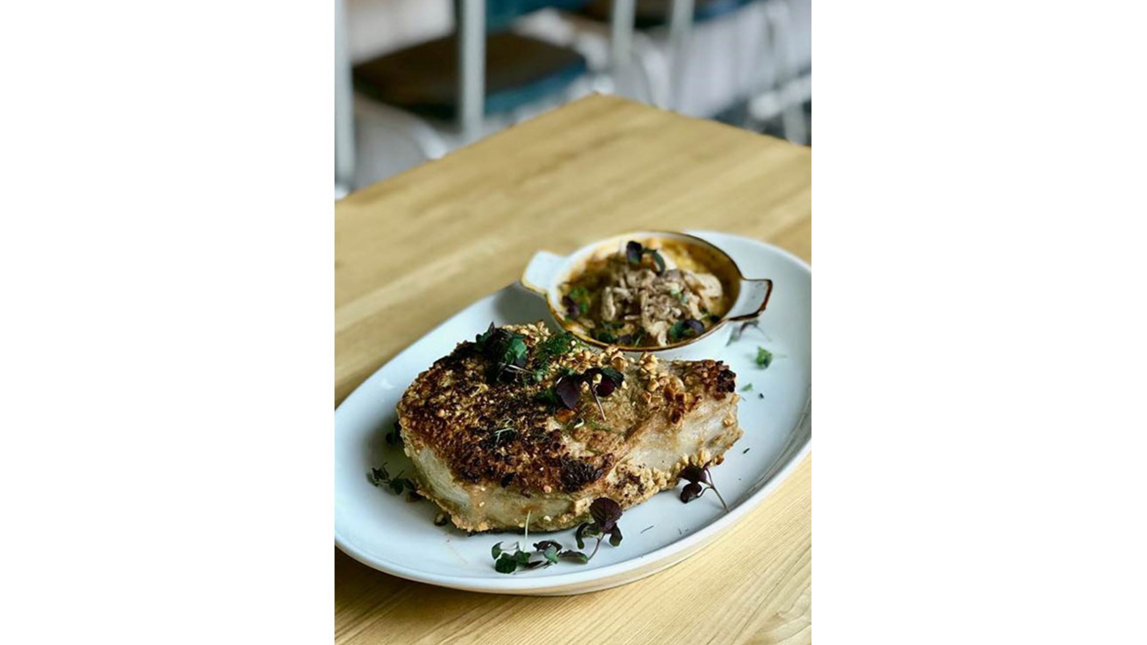 A dish from chef Nick Leahy for Georgia Peanuts Restaurant Week. / Courtesy of Gumbo Marketing