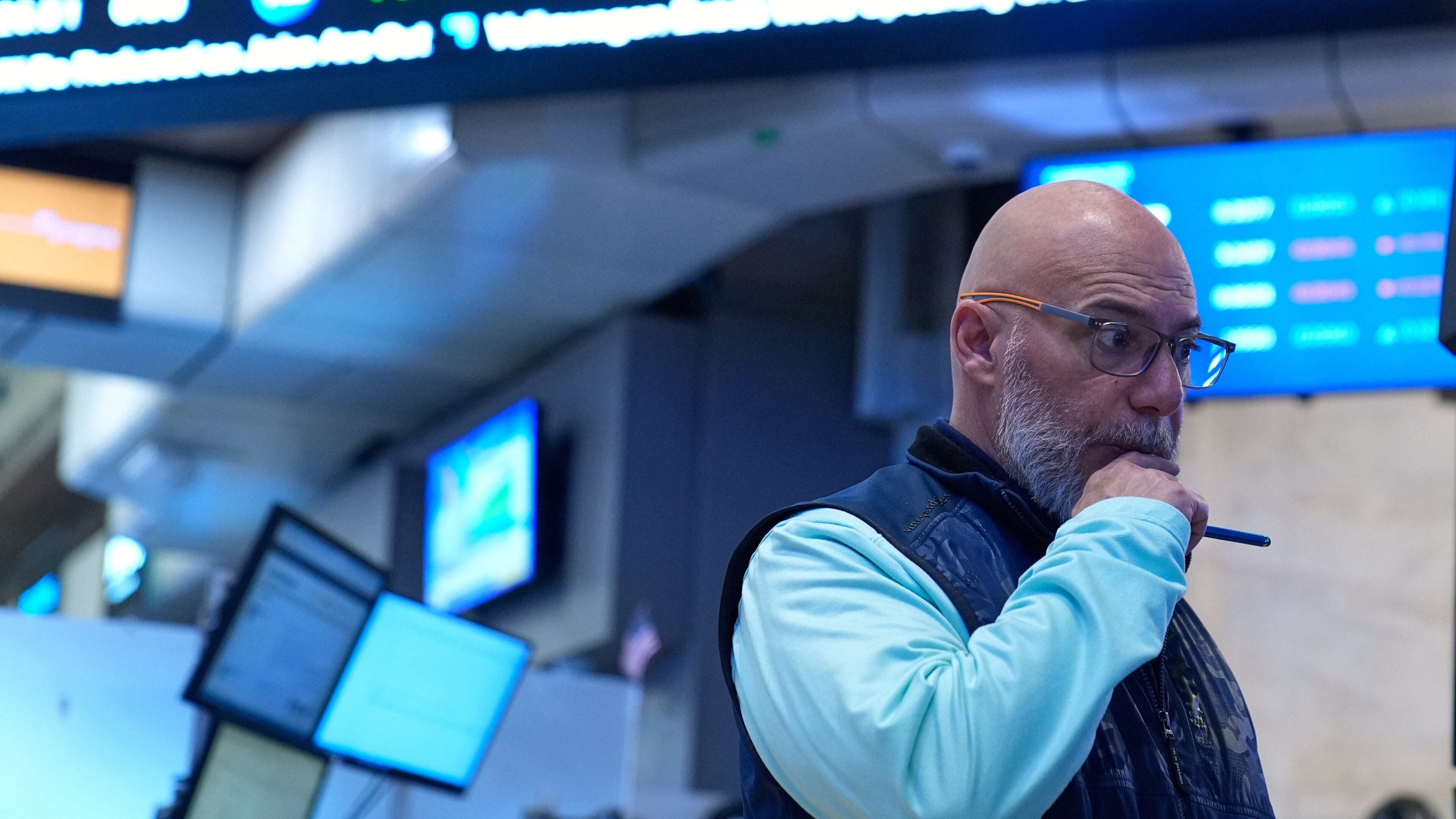 Traders work on the floor at the New York Stock Exchange in New York, Tuesday, March 10, 2026. (AP Photo/Seth Wenig)
