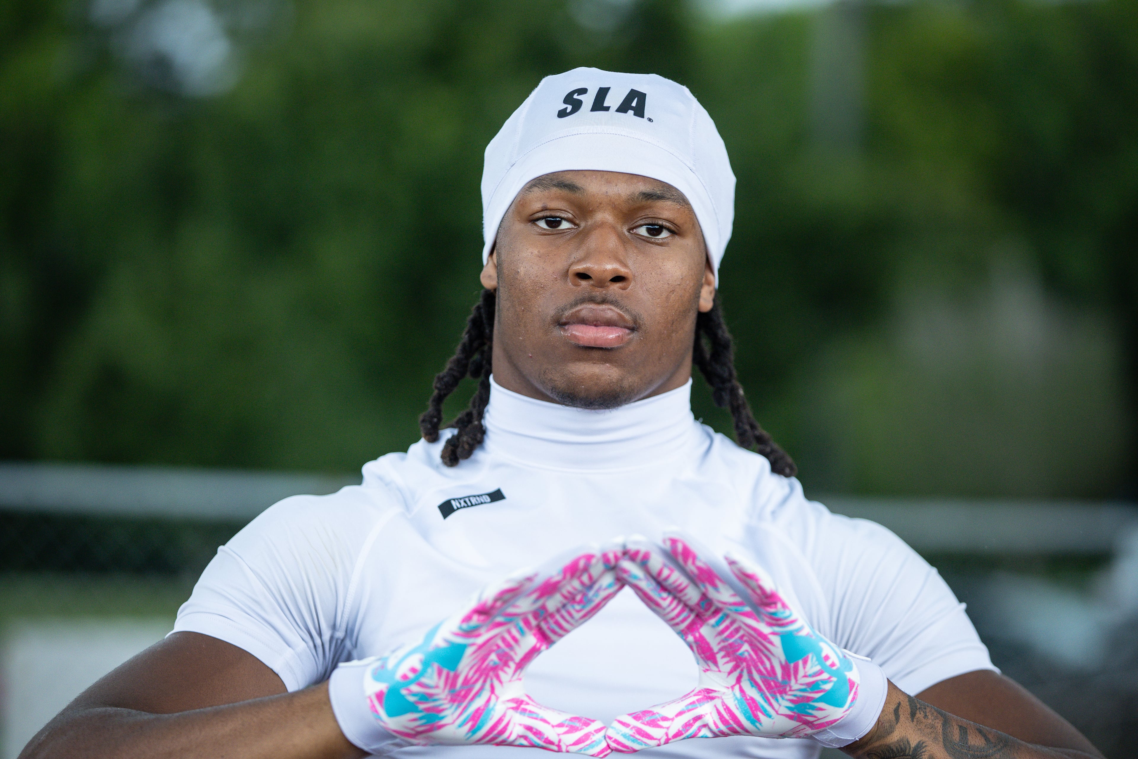 4-star safety Ta'Shawn Poole was a 2026 Under Armour All-American after his junior season. The Howard High star will make his college decision on July 17. His final three are FSU, Georgia and Tennessee. (Jeff Sentell/DawgNation)